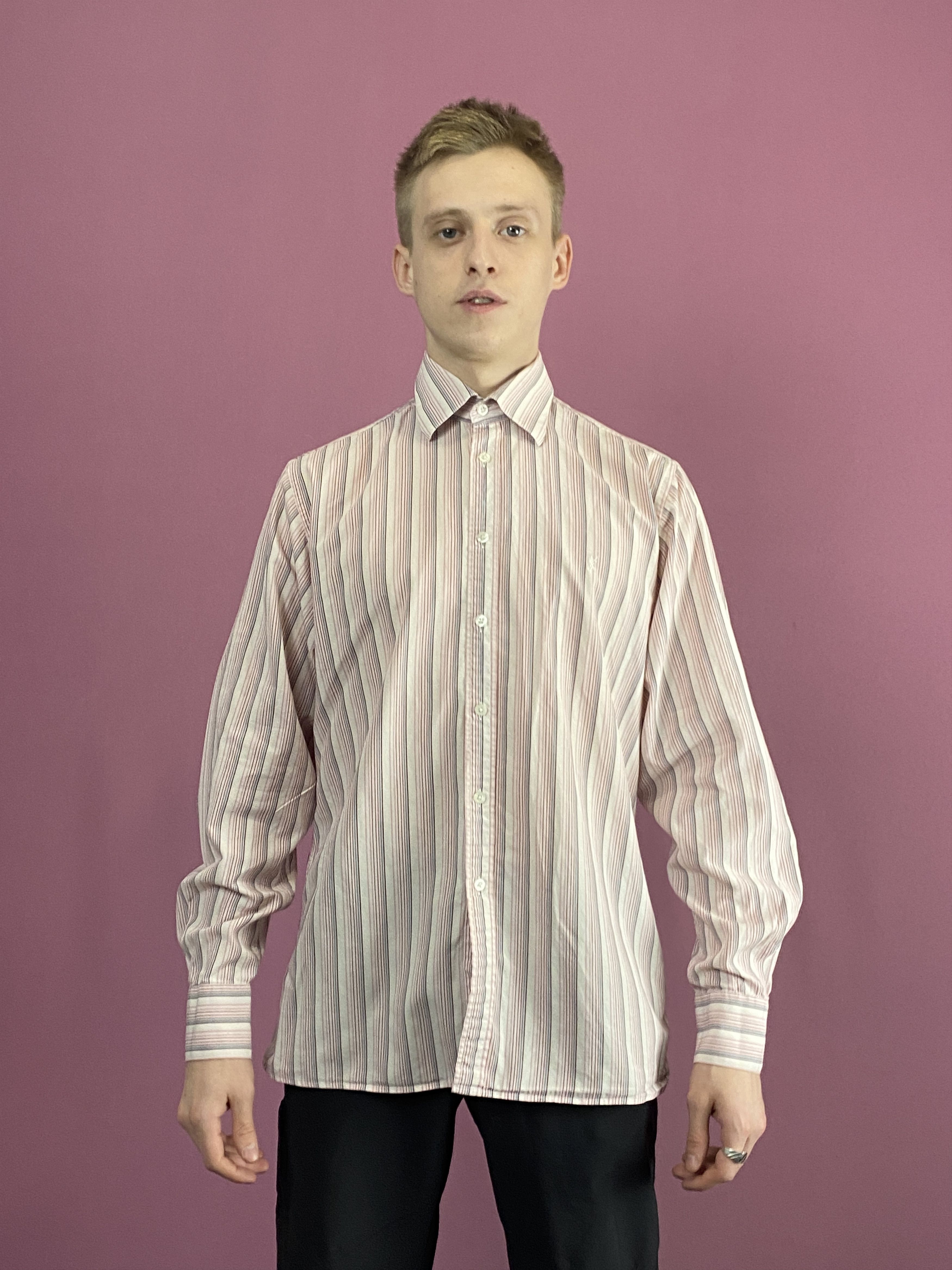 Vintage × Yves Saint Laurent Yves Saint Laurent Vintage Men's Striped Shirt - M Size US M / EU 48-50 / 2 - 1 Thumbnail