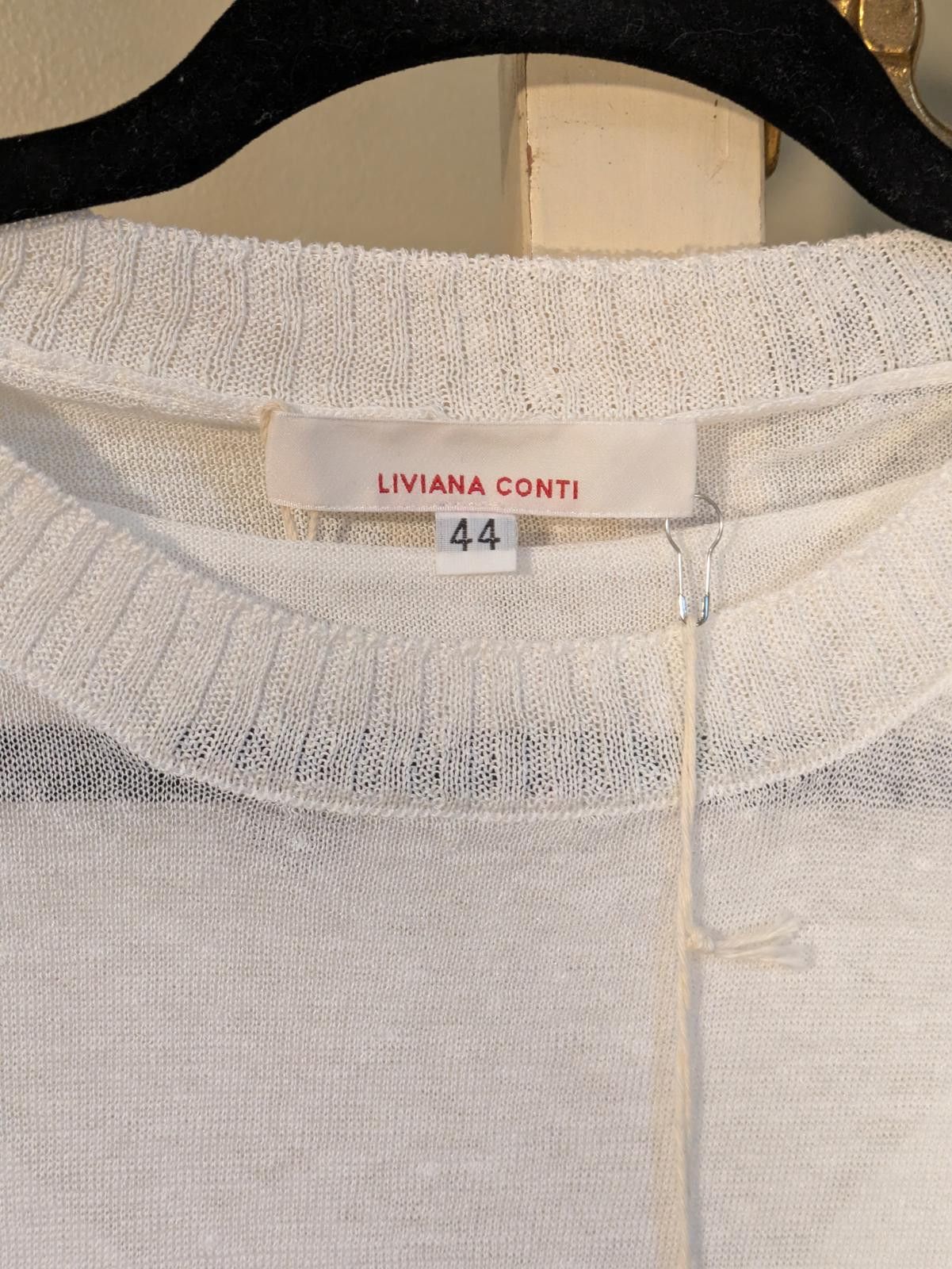 Other NWT LIVIANA CONTI White Asymmetric Linen 2pc Drape Top 42IT Size S / US 4 / IT 40 - 4 Thumbnail