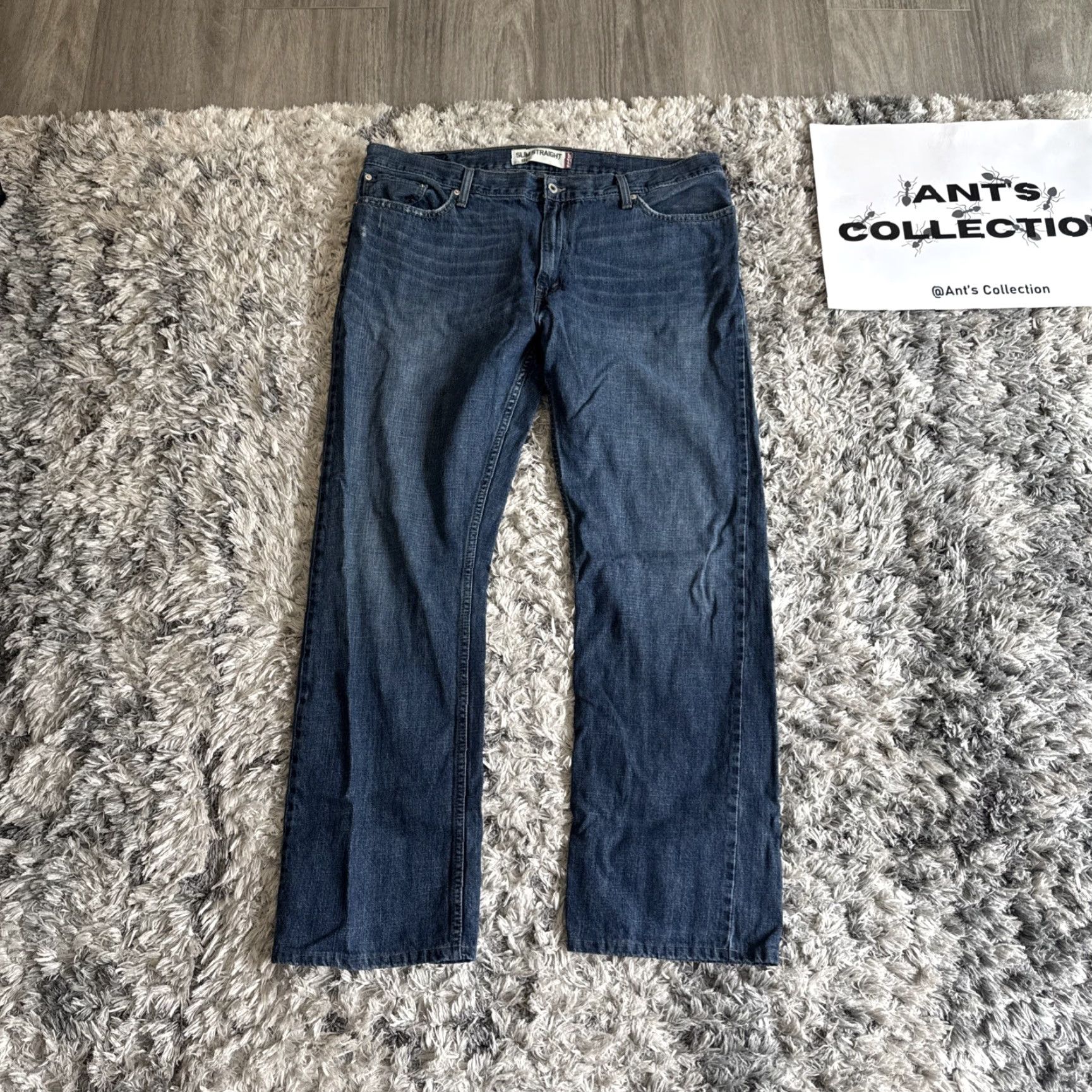Levi's VINTAGE? (No) Levi's 514 Slim Straight Leg Jeans Men 40x32 100% Cotton Blue Workwear Slimming Jeans 514 Mens Blue - 40x32 Size US 40 / EU 56 - 4 Thumbnail