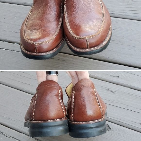 Martin Dingman Martin Dingman Brown Pebbled Buffalo Leather Moc Toe Loafers Size US 8.5 / EU 41-42 - 4 Thumbnail