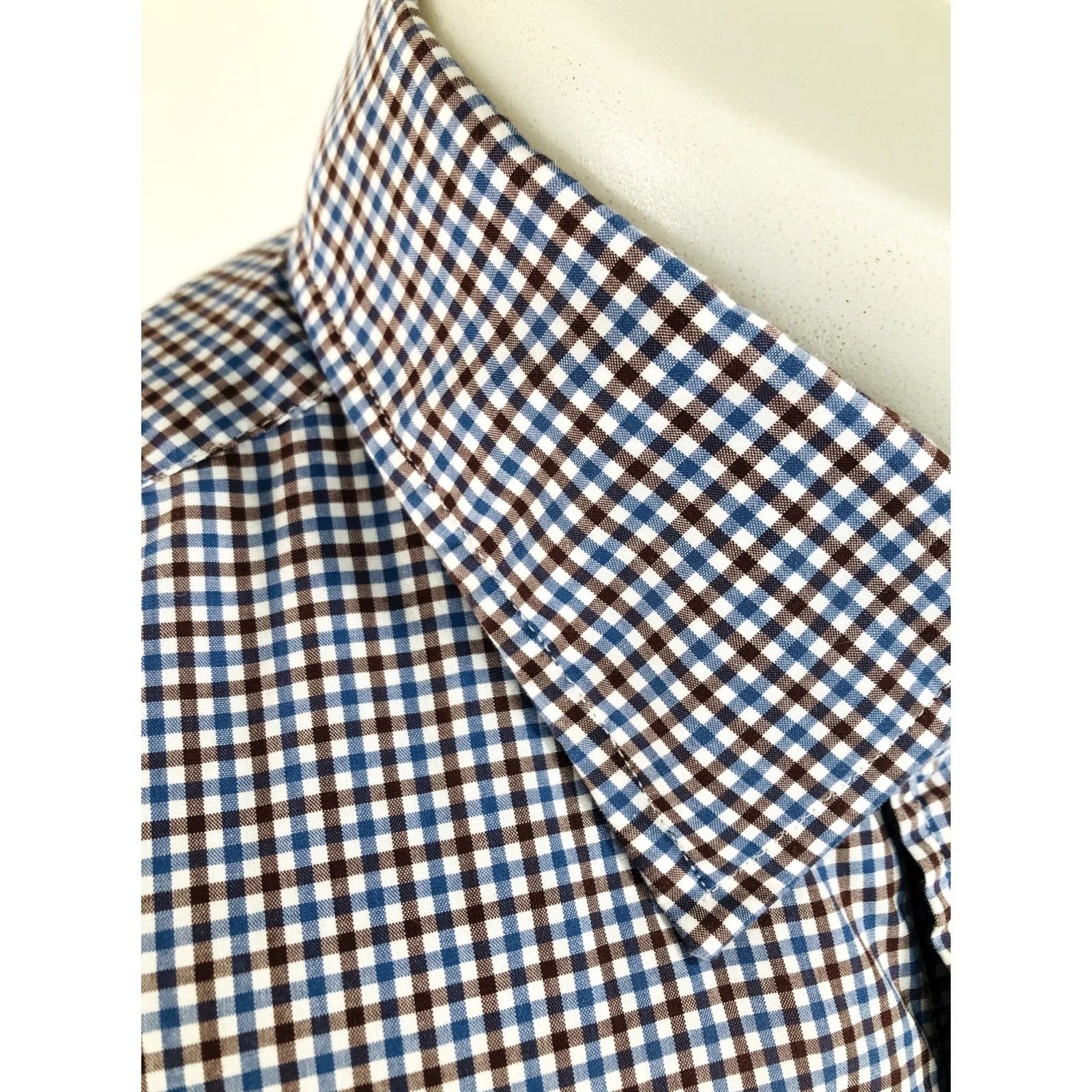 Todd Snyder HAMILTON TODD SNYDER Plaid Shirt Blue Brown WHite XL 16.5 Mens Size US XL / EU 56 / 4 - 2 Thumbnail