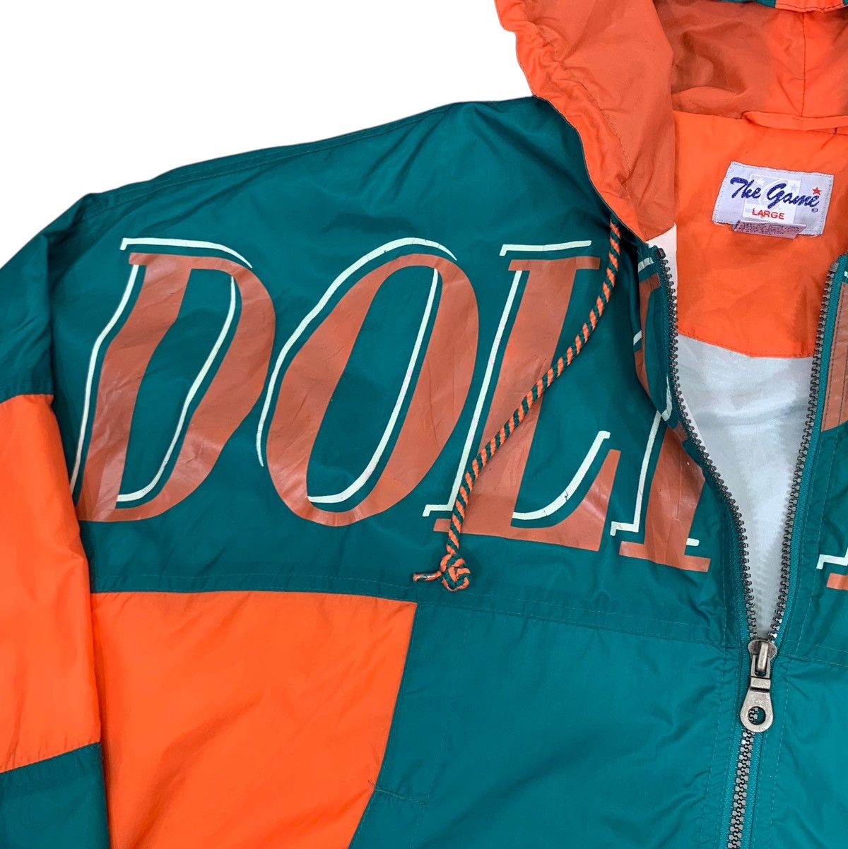 NFL × Vintage VINTAGE 90s MIAMI DOLPHIN THE GAMES NFL LIGHT HOODIE JACKET Size US L / EU 52-54 / 3 - 7 Thumbnail