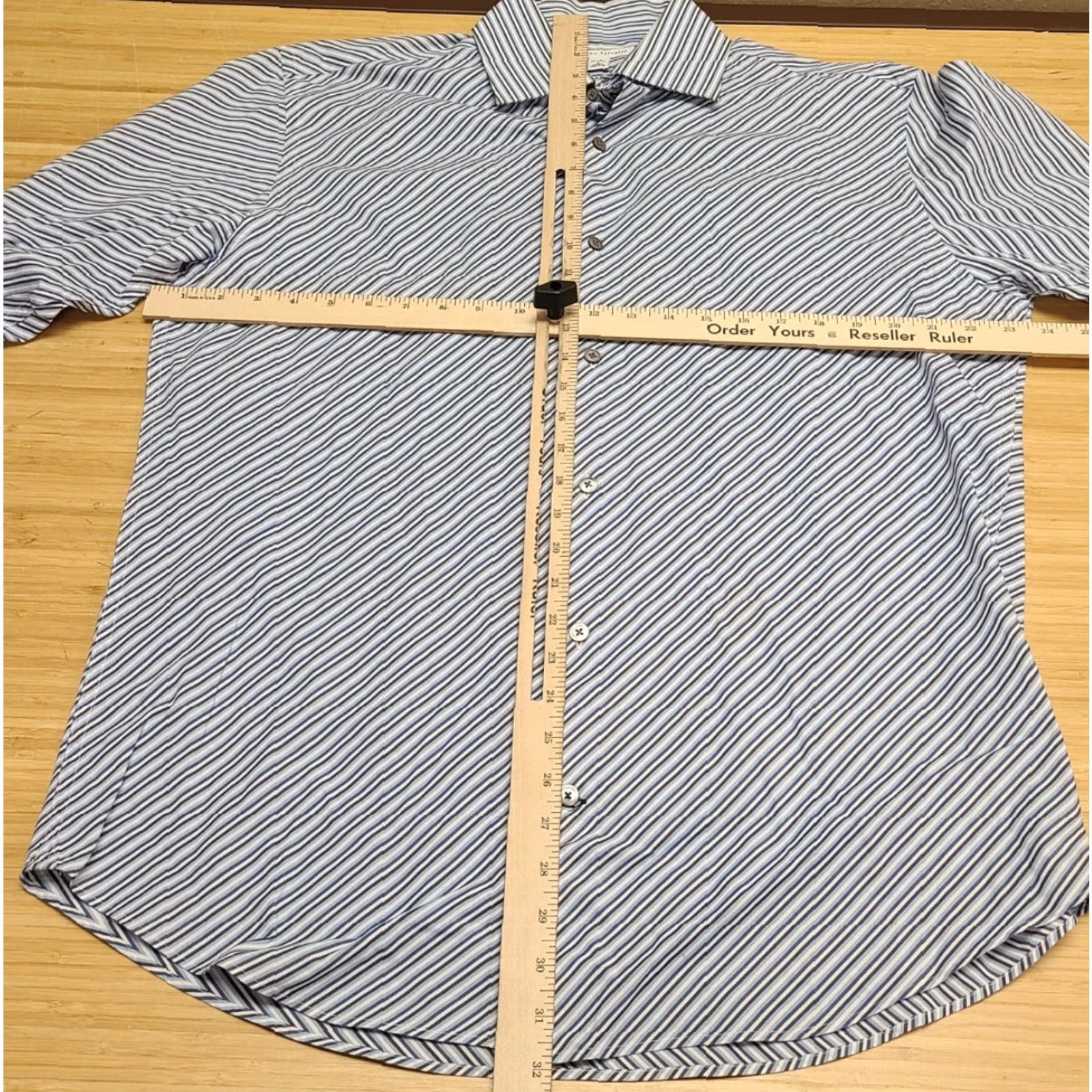 Banana Republic Banana Republic Mens Large Multi-Color Striped French Cuff Long Sleeve Shirt Size US L / EU 52-54 / 3 - 5 Thumbnail