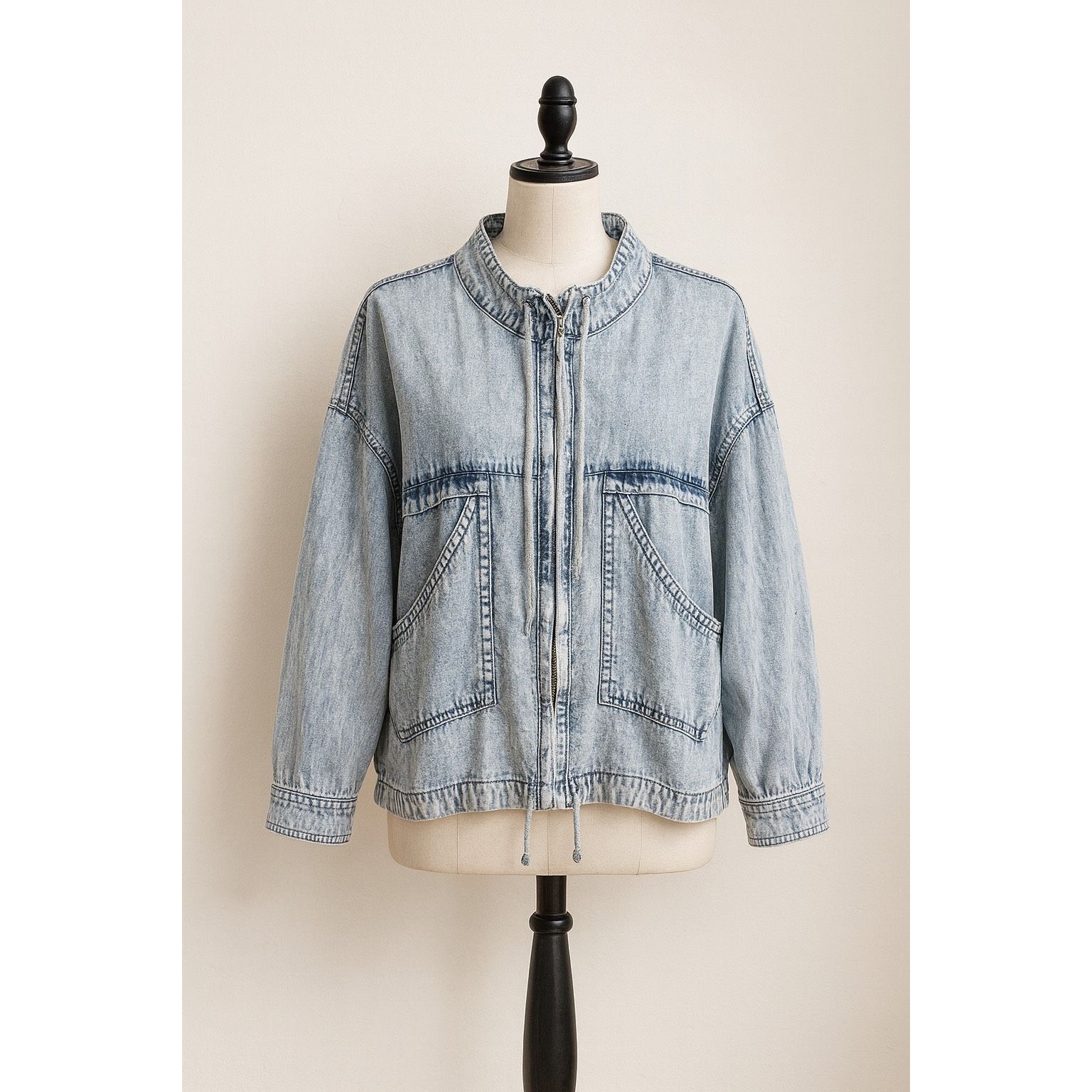 Other Olive + Oak Acid Wash Denim Jacket M Size M / US 6-8 / IT 42-44 - 1 Thumbnail
