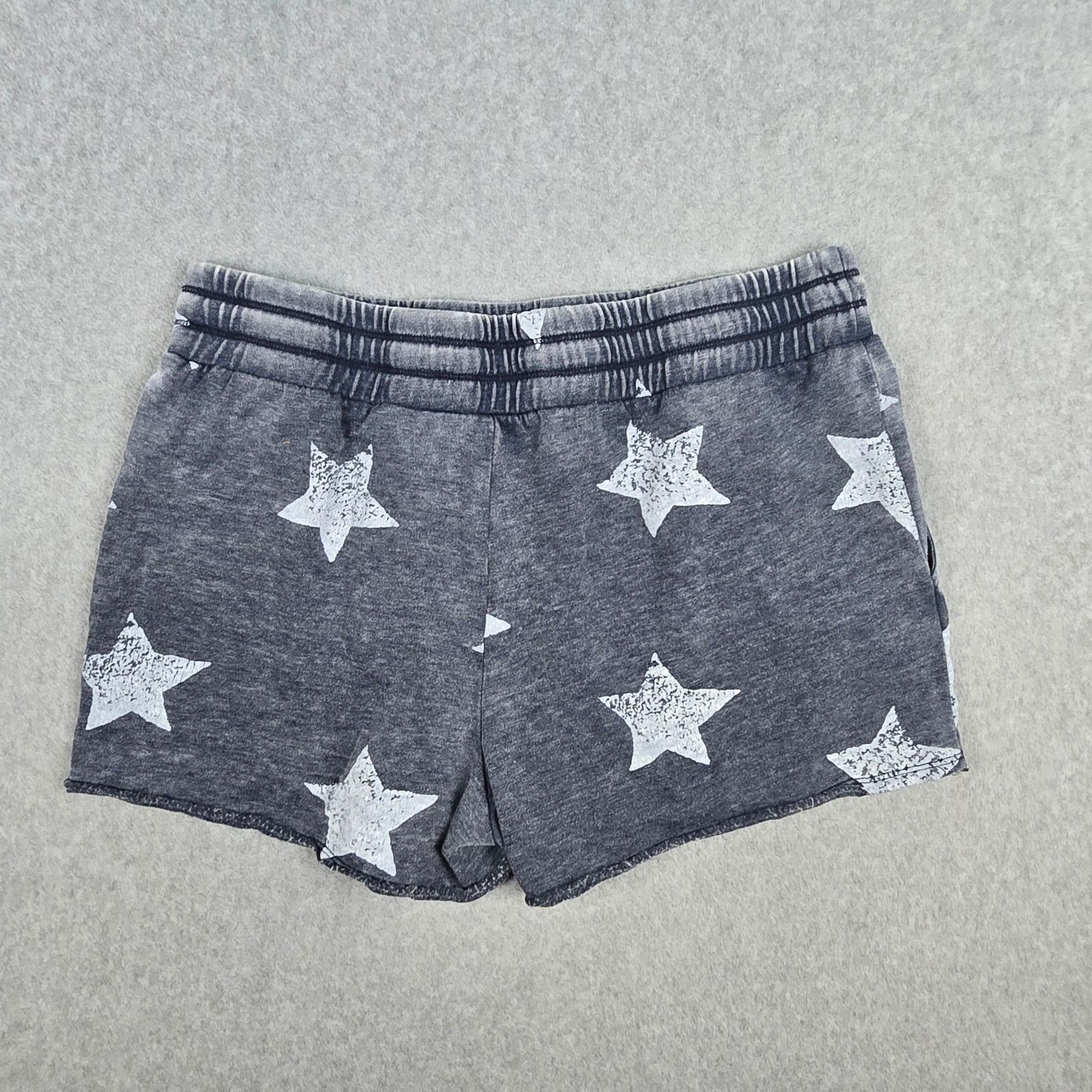Splendid Splendid Large Sweatshort Navy Star Print Raw Hem Drawstring Size 34" / US 12 / IT 48 - 2 Thumbnail
