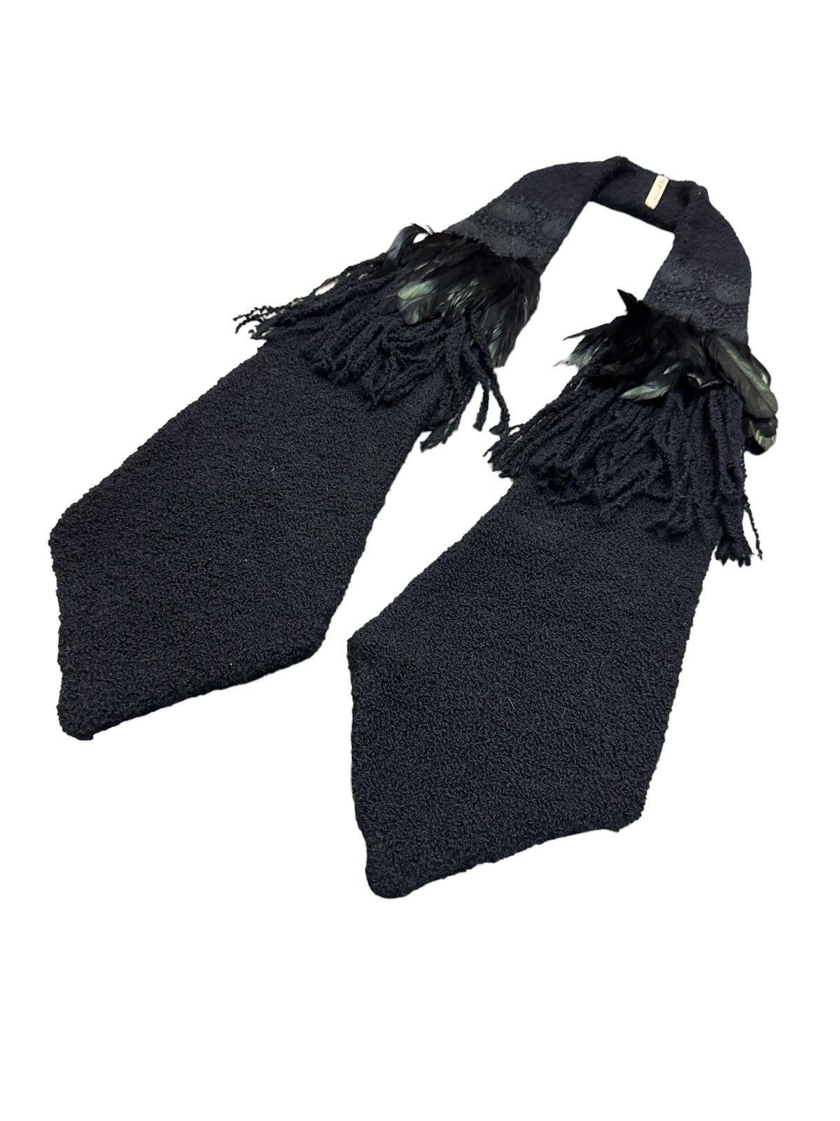 Anglo-Italian VINTAGE JOELLE GROSSI ROOSTER FEATHER WRINKLES SCARF TIE Size ONE SIZE - 2 Thumbnail