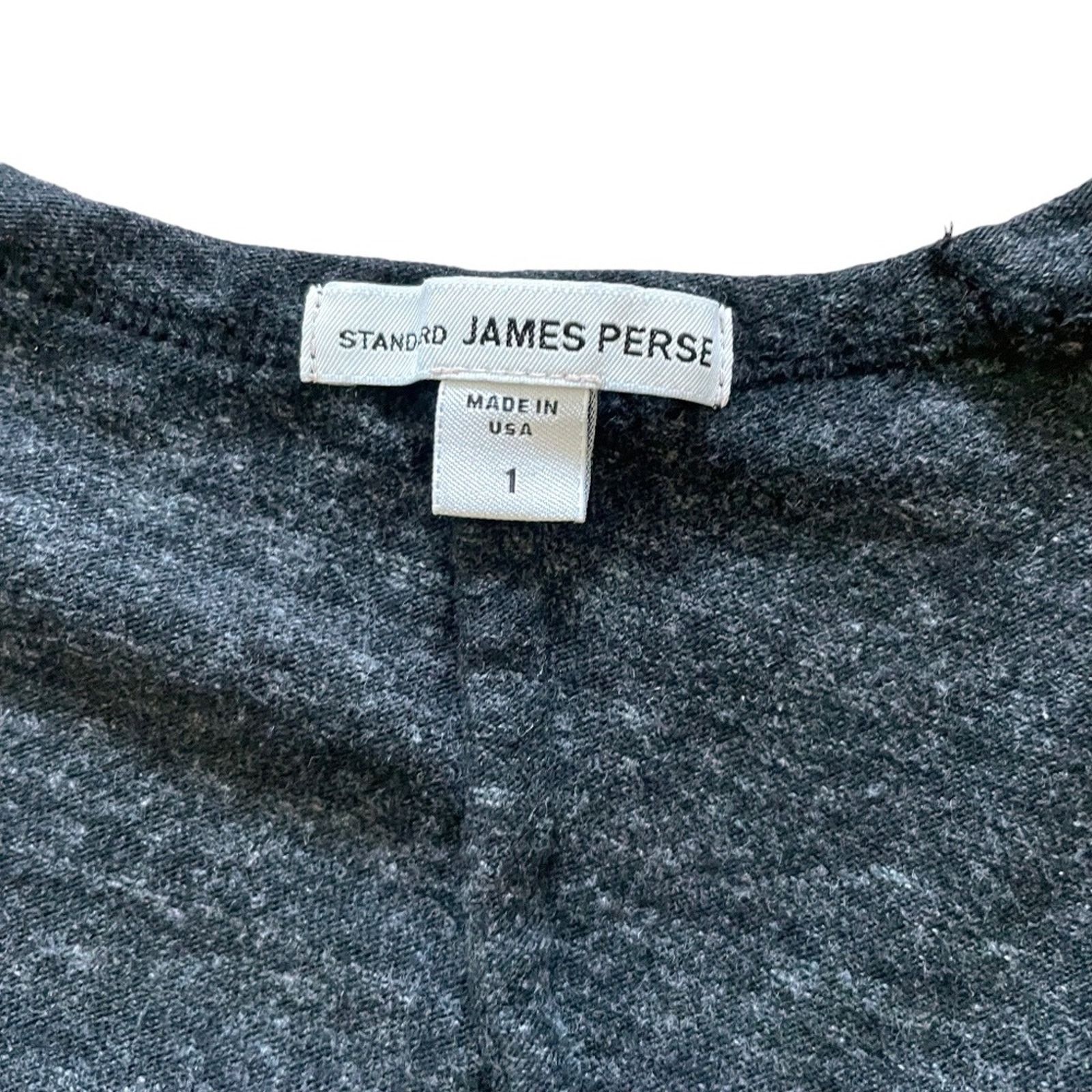 James Perse James Perse Heather Black Scoop V-Neck T-Shirt Dress Size S / US 4 / IT 40 - 4 Thumbnail