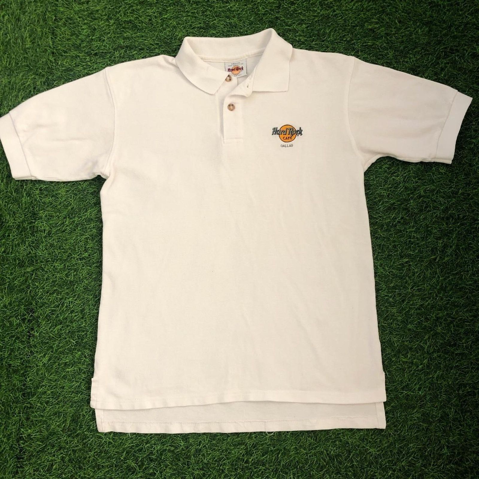 Hard Rock Cafe White Vintage Hard Rock Cafe Dallas Embroidered Polo Tee Size US M / EU 48-50 / 2 - 1 Thumbnail
