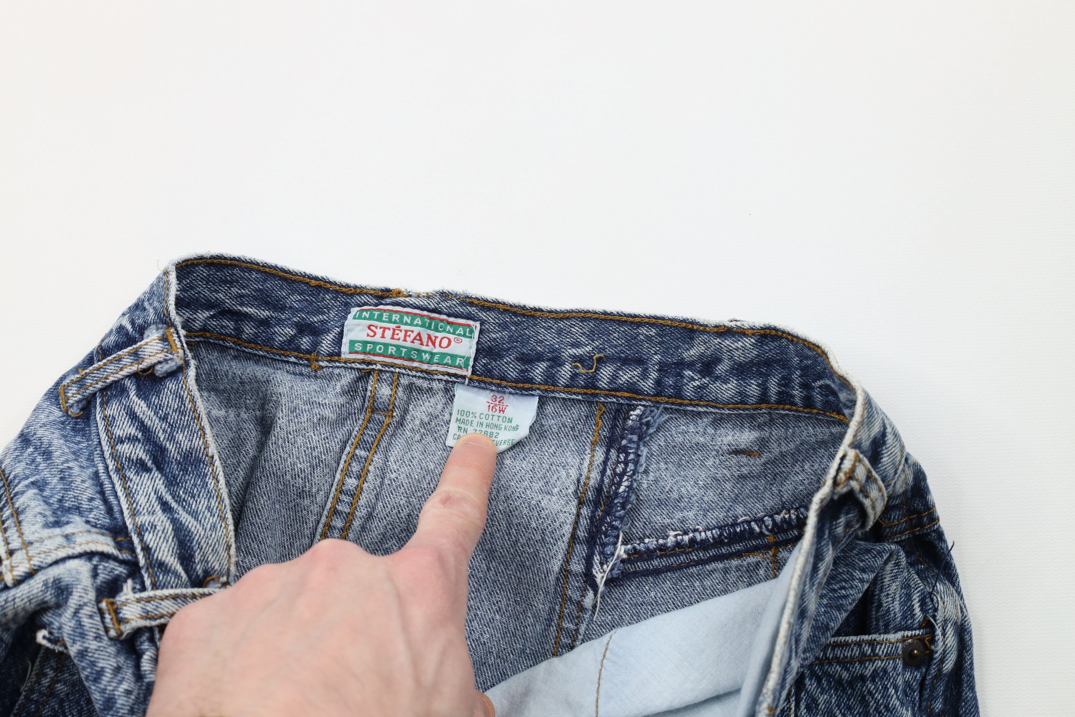 Vintage Vintage 90s Streetwear Tapered Leg Acid Wash Denim Jeans Size 32" / US 10 / IT 46 - 10 Thumbnail