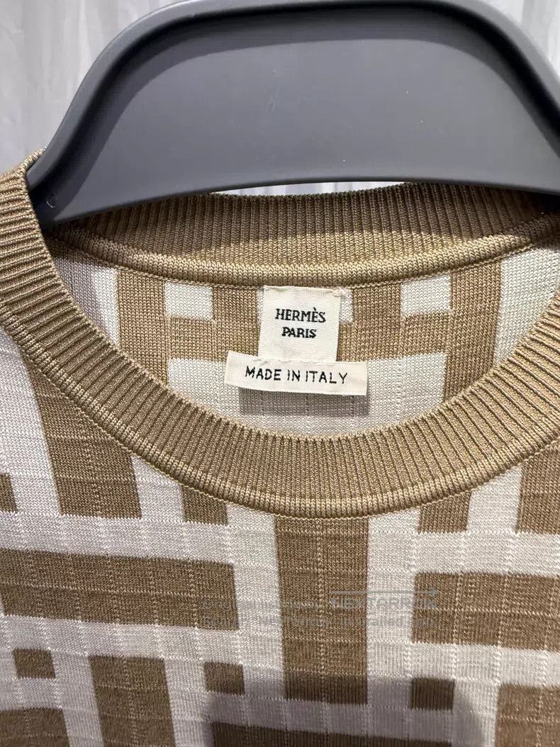 Hermes Hermes Mosaique Beige Sleeveless Dress - Silk Size XS / US 0-2 / IT 36-38 - 2 Thumbnail