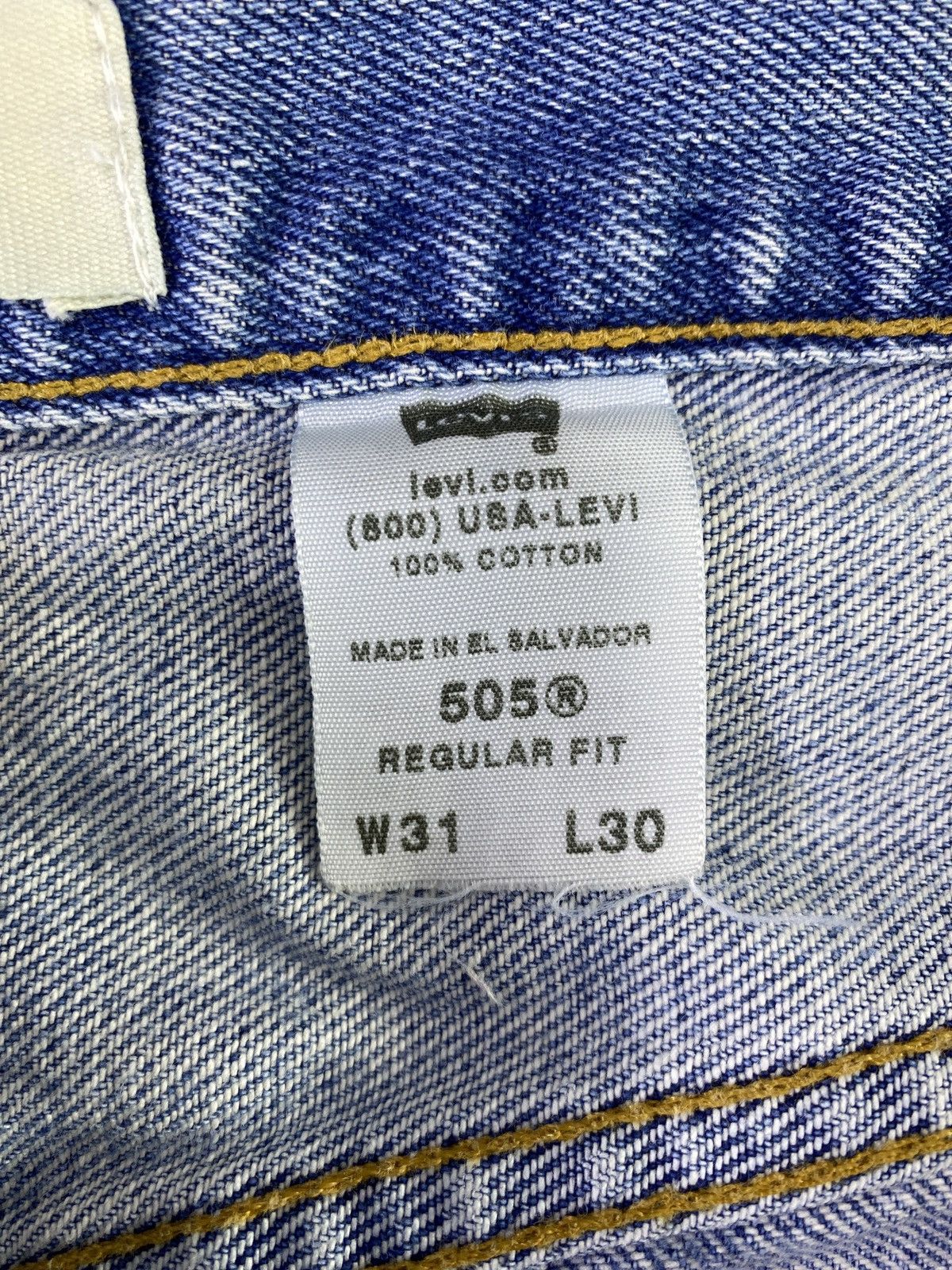 Jean × Levi's × Vintage VINTAGE LEVIS 505 DISTRESS BLUE WASH JEANS - J895 Size US 31 - 7 Thumbnail