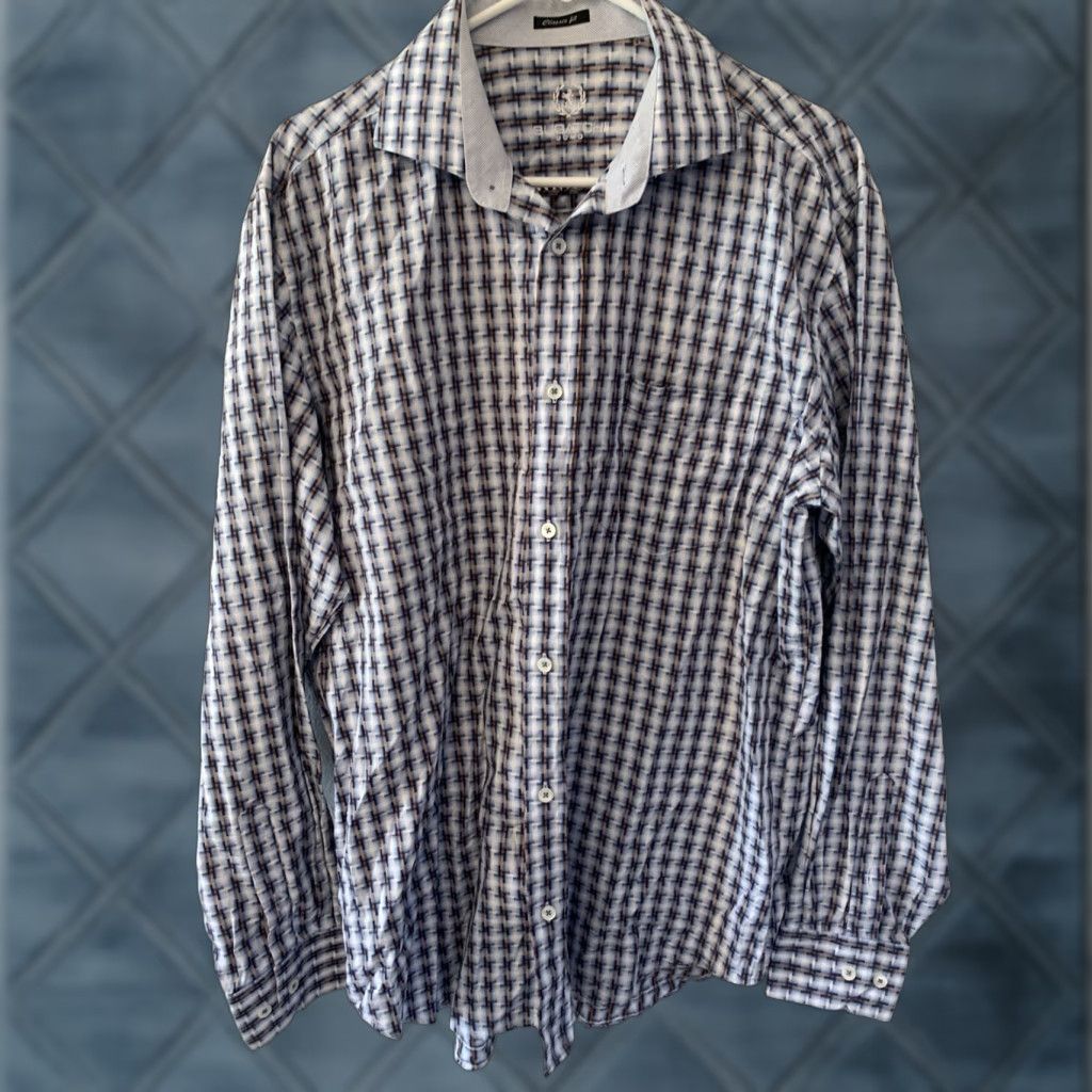 BUGATCHI MEN'S BUGATCHI Long Sleeve Button-Up Shirt, Large, Multicolor Geometric Casual Shirt, Breathable, Pockets Size US L / EU 52-54 / 3 - 1 Thumbnail
