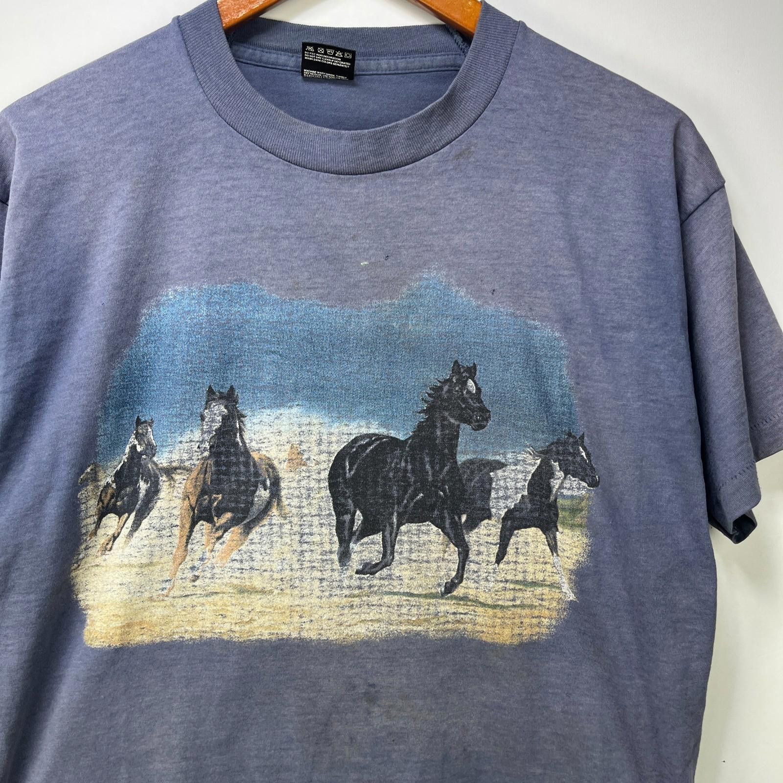 Vintage Vintage 90s Sun Faded Horse Nature T Shirt Large Size US M / EU 48-50 / 2 - 2 Thumbnail