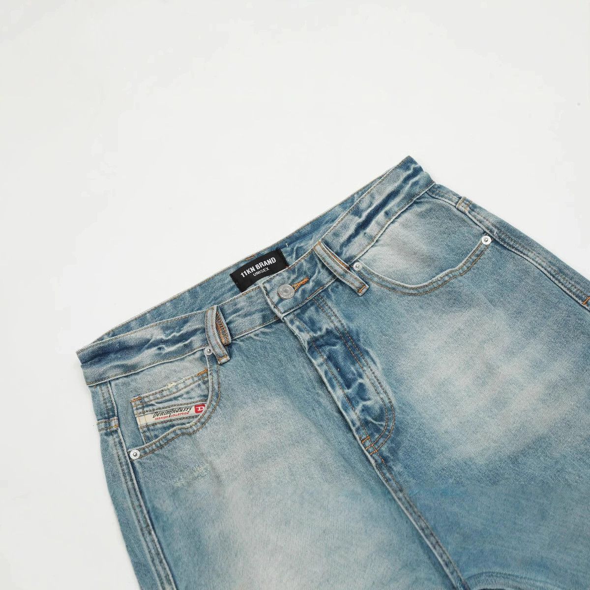 Japanese Brand × Jean American retro men's blue straight washed ripped jeans Size US 32 / EU 48 - 3 Thumbnail