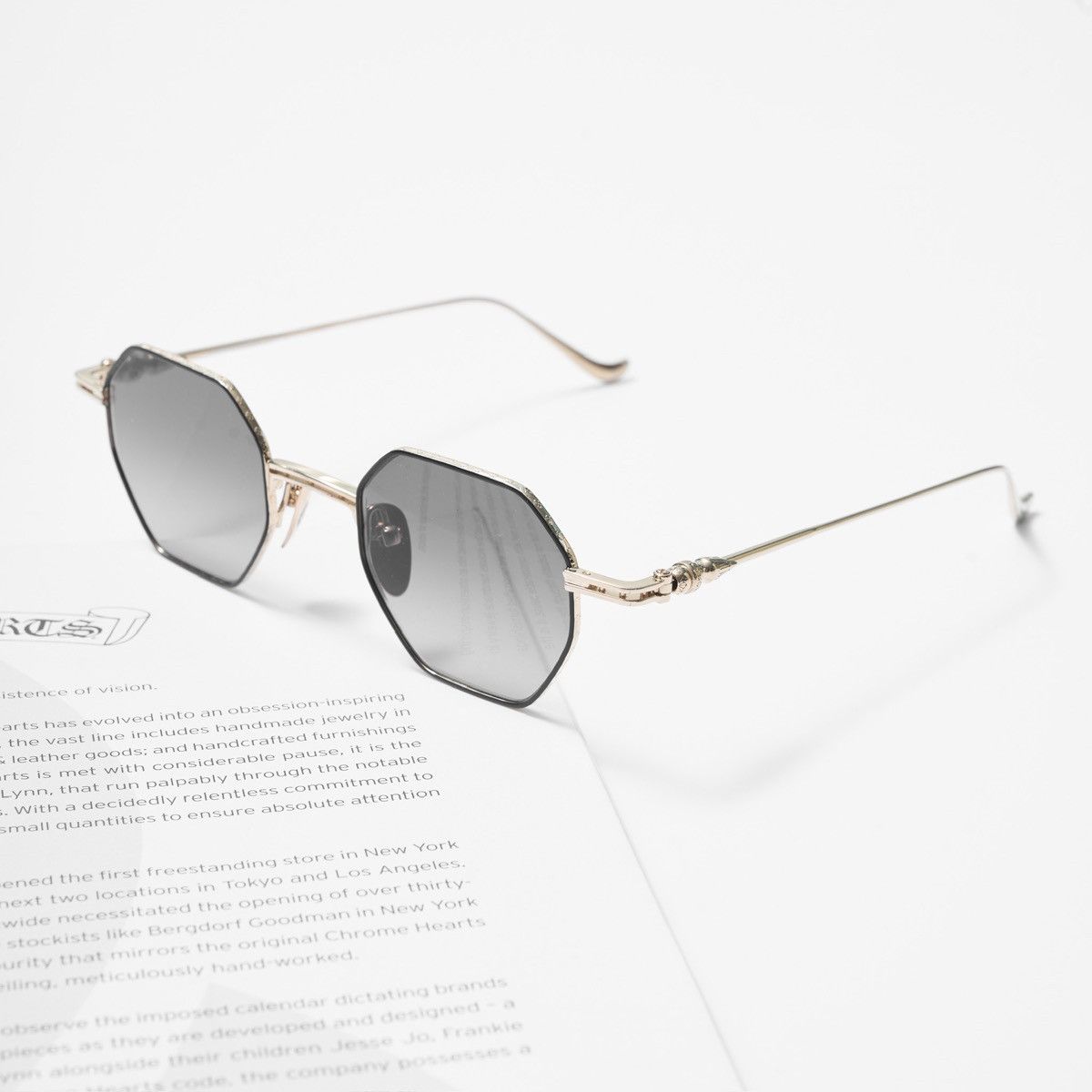 Chrome Hearts CHROME HEARTS EVACULATION MATTE BLACK/GOLD PLATED SUNGLASSES Size ONE SIZE - 1 Thumbnail