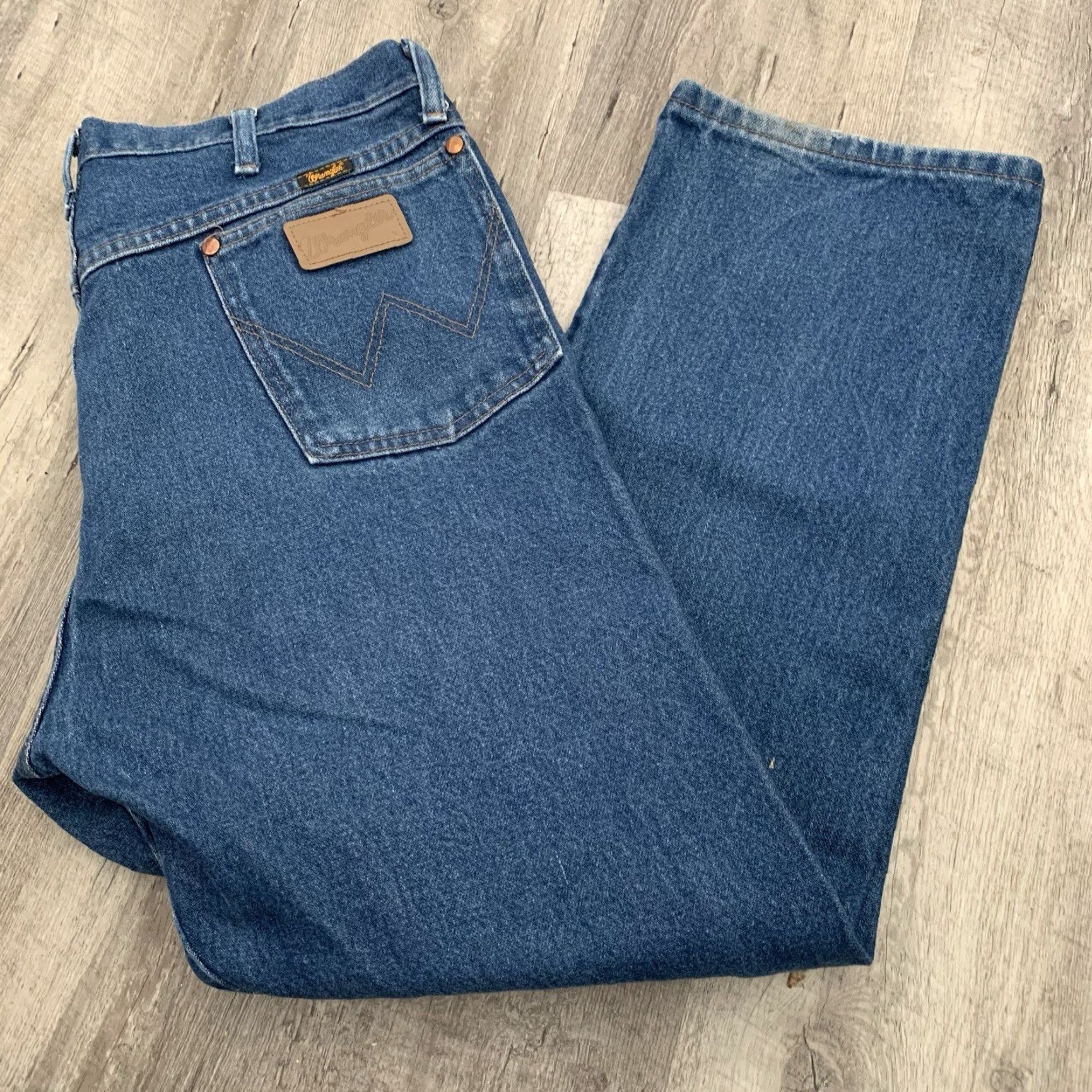 Wrangler Wrangler Jeans Mens 38x29 Blue Denim 13MWZ Straight Leg Regular Fit Cowboy Western 5-Pocket Denim Zip Button Logo Classic Vintage No N/A Size US 38 / EU 54 - 5 Thumbnail