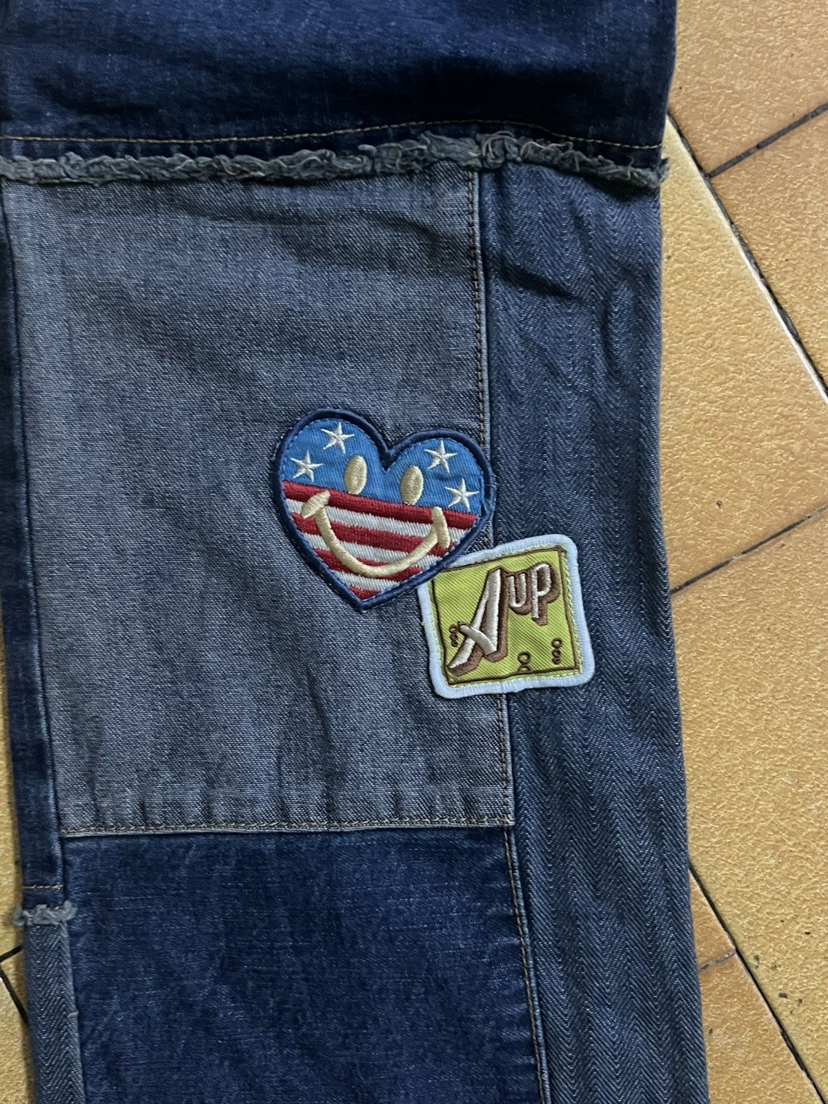 Angel Blue VINTAGE Angel Blue Patchwork Denim Jeans Y2K Japanese Brand Size US 26 / EU 42 - 12 Thumbnail