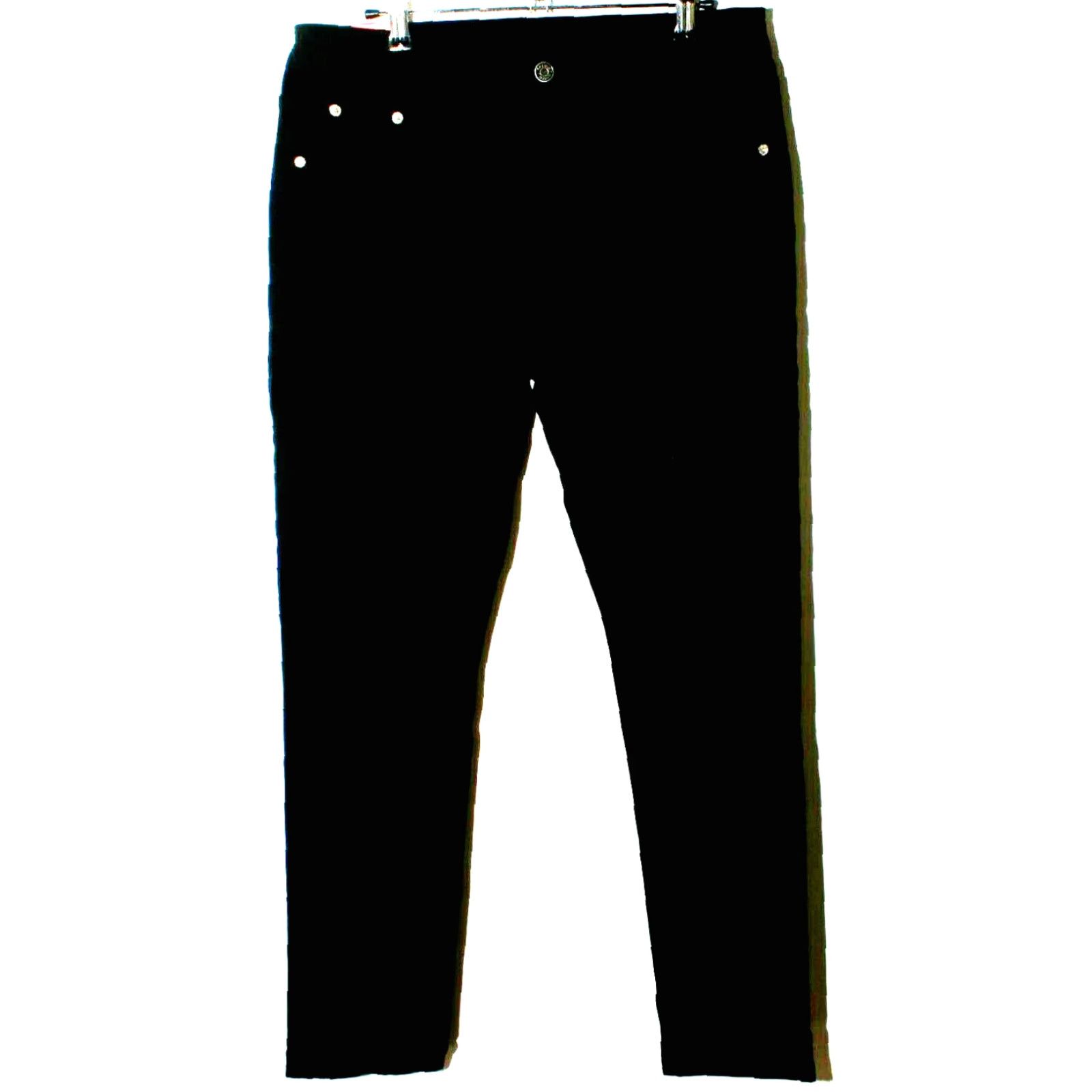 Vintage Galmint Women's High Rise Black Denim Jeans Size US 14 32X30 NWT Size 36" / US 14 / IT 50 - 2 Thumbnail
