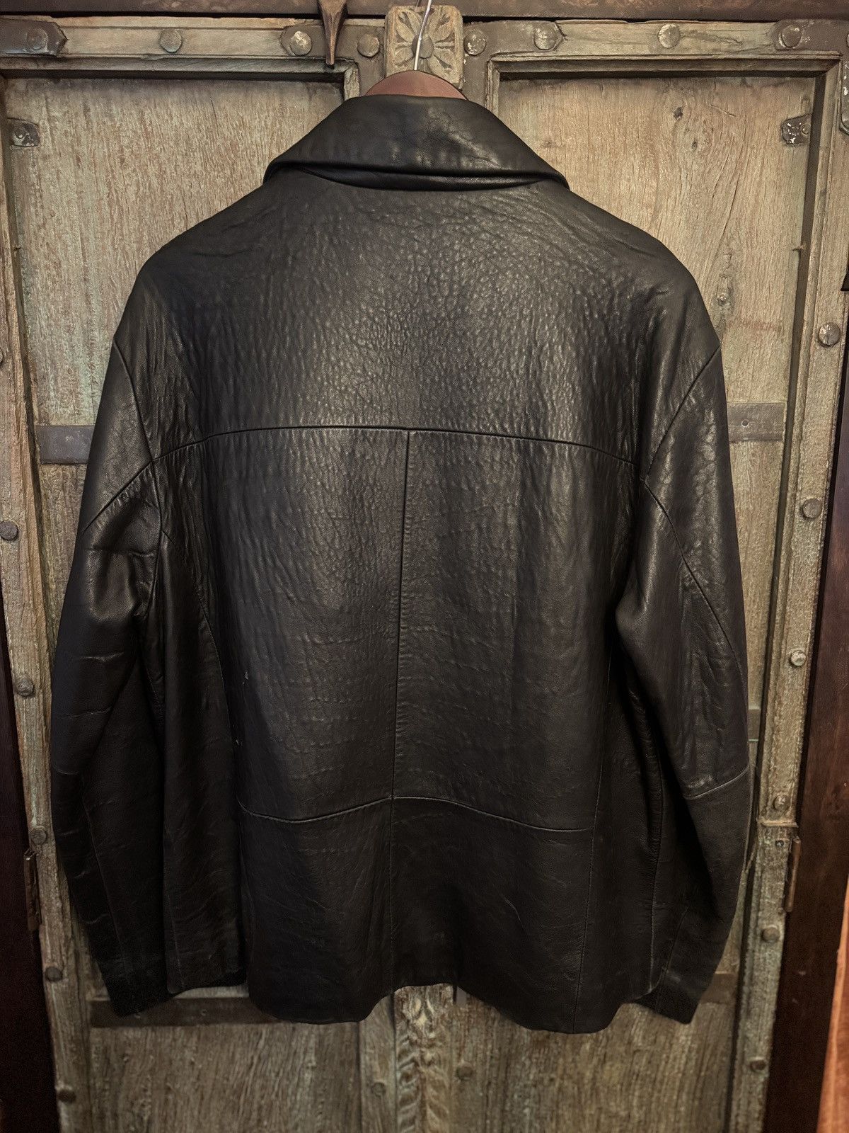 Mossimo Vintage 2000 Black Genuine Leather Jacket Size US M / EU 48-50 / 2 - 4 Thumbnail