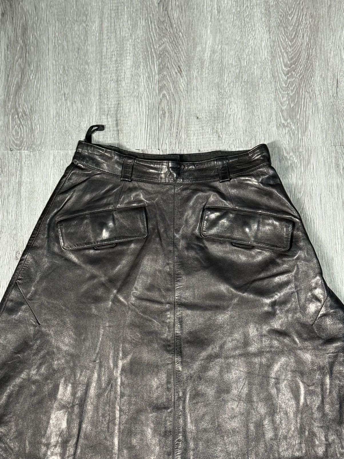 Hermes Hermes Black Leather Skirt Size 28" / US 6 / IT 42 - 3 Thumbnail