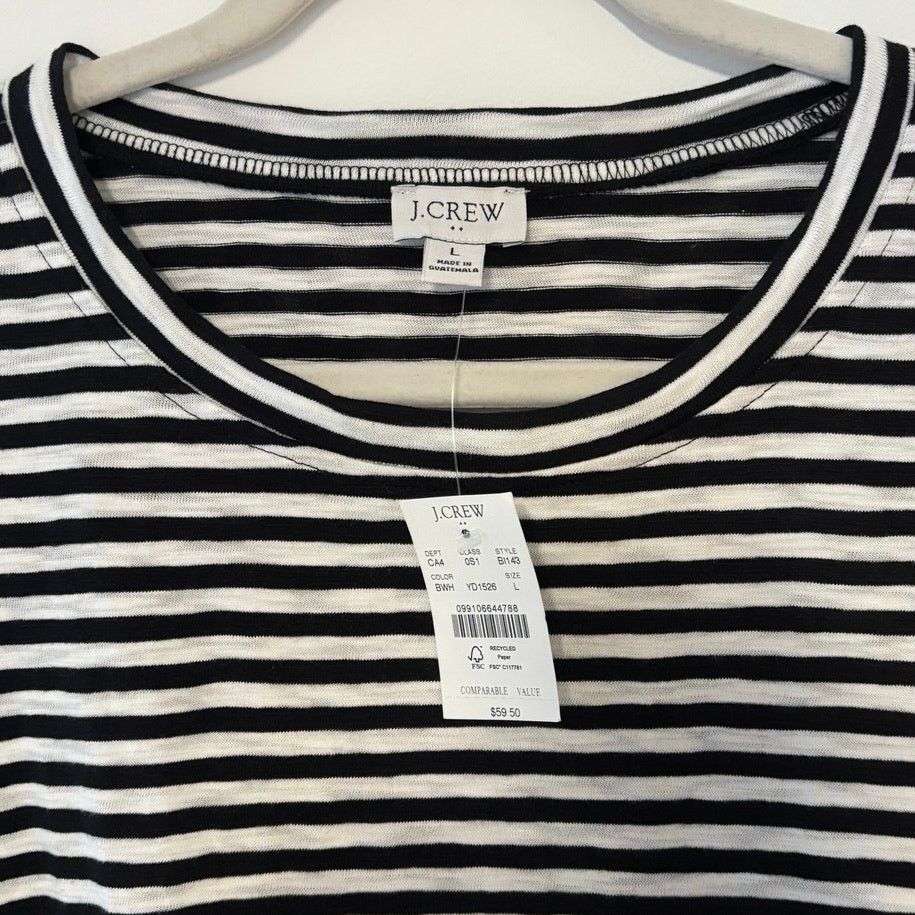 J.Crew NWT J.Crew Short Sleeve Striped Tie Waist Shirt Dress Size L Size L / US 10 / IT 46 - 3 Thumbnail