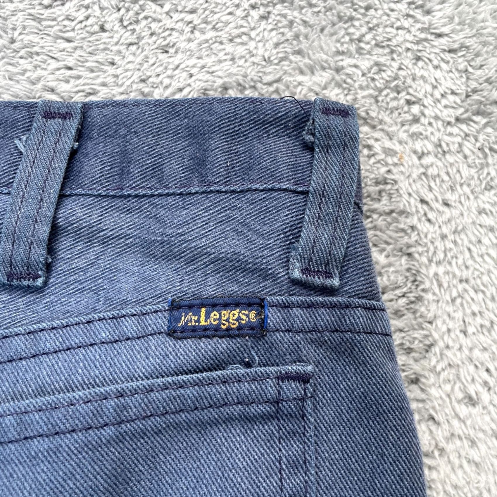 Vintage VINTAGE Mr Leggs Pants Mens Regular Blue Straight Leg Logo 5-Pocket Chino Workwear Shirt Size US 31 - 3 Thumbnail