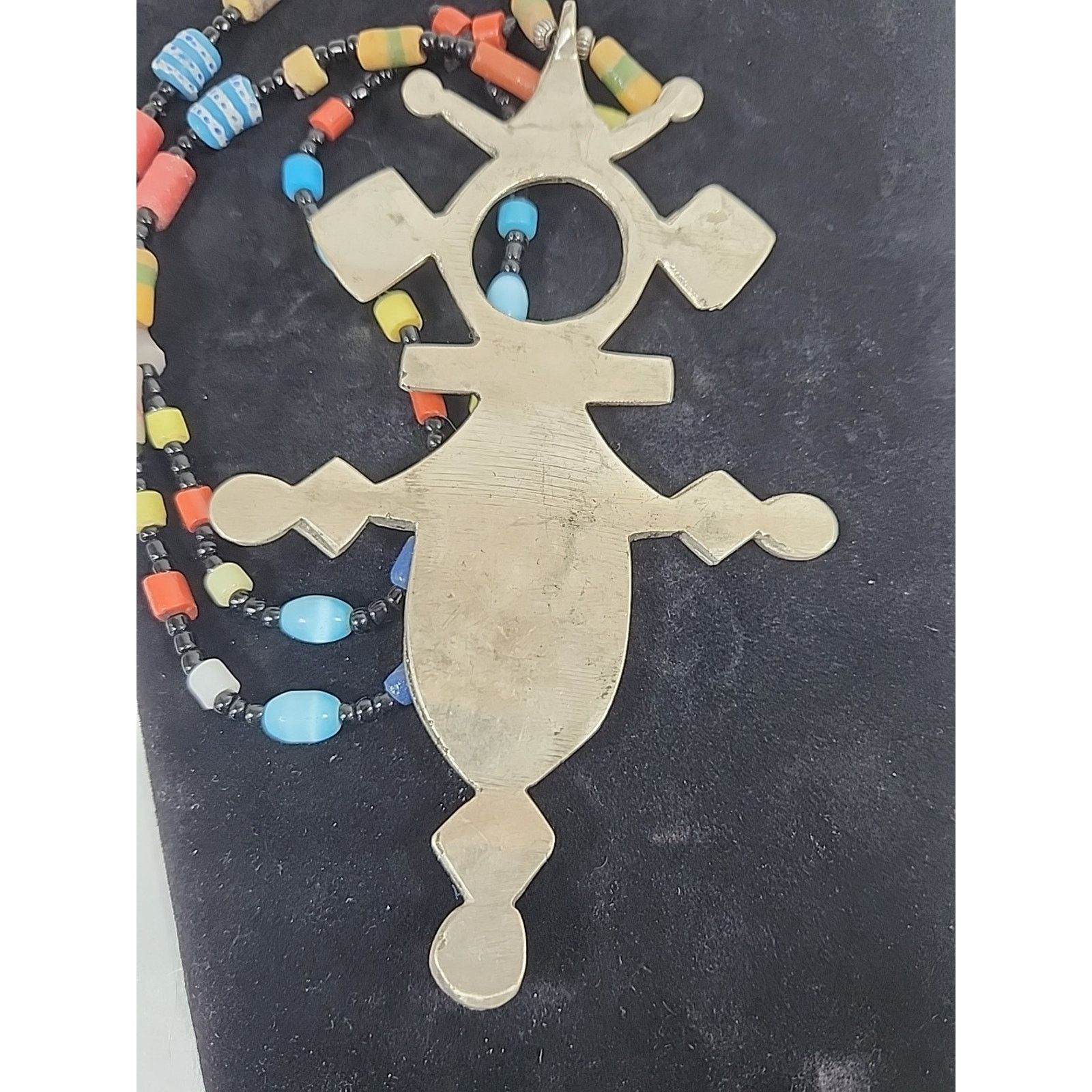 Tuareg Cross Pendant Traditional EthnicTribal BeadedNeckless