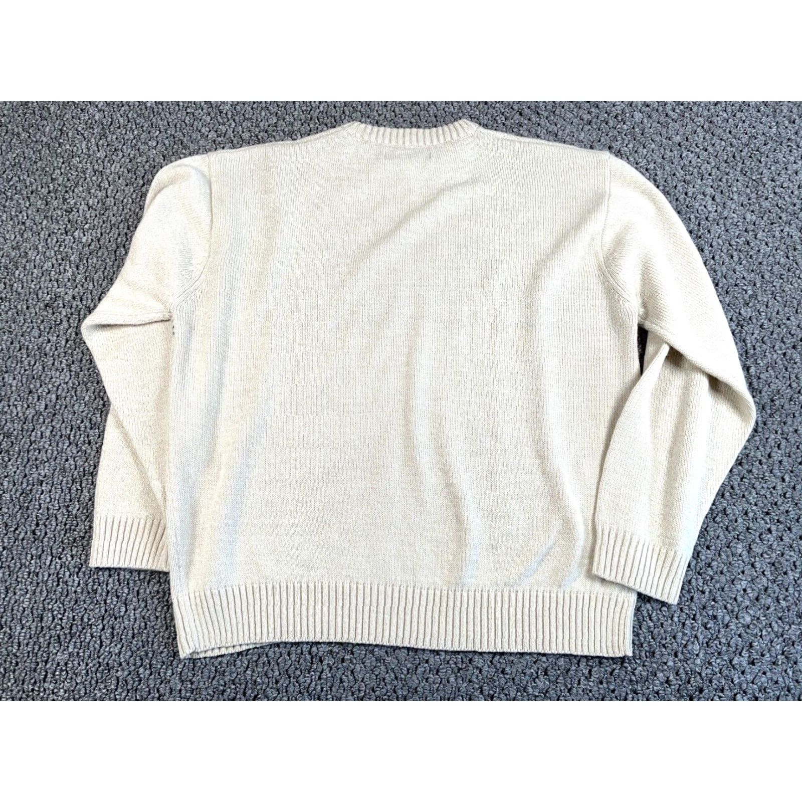 Vintage VINTAGE Munsingwear Sweater Mens XL Beige Striped Crewneck Y2K Midweight Acrylic Knit Pullover Size US XL / EU 56 / 4 - 2 Thumbnail