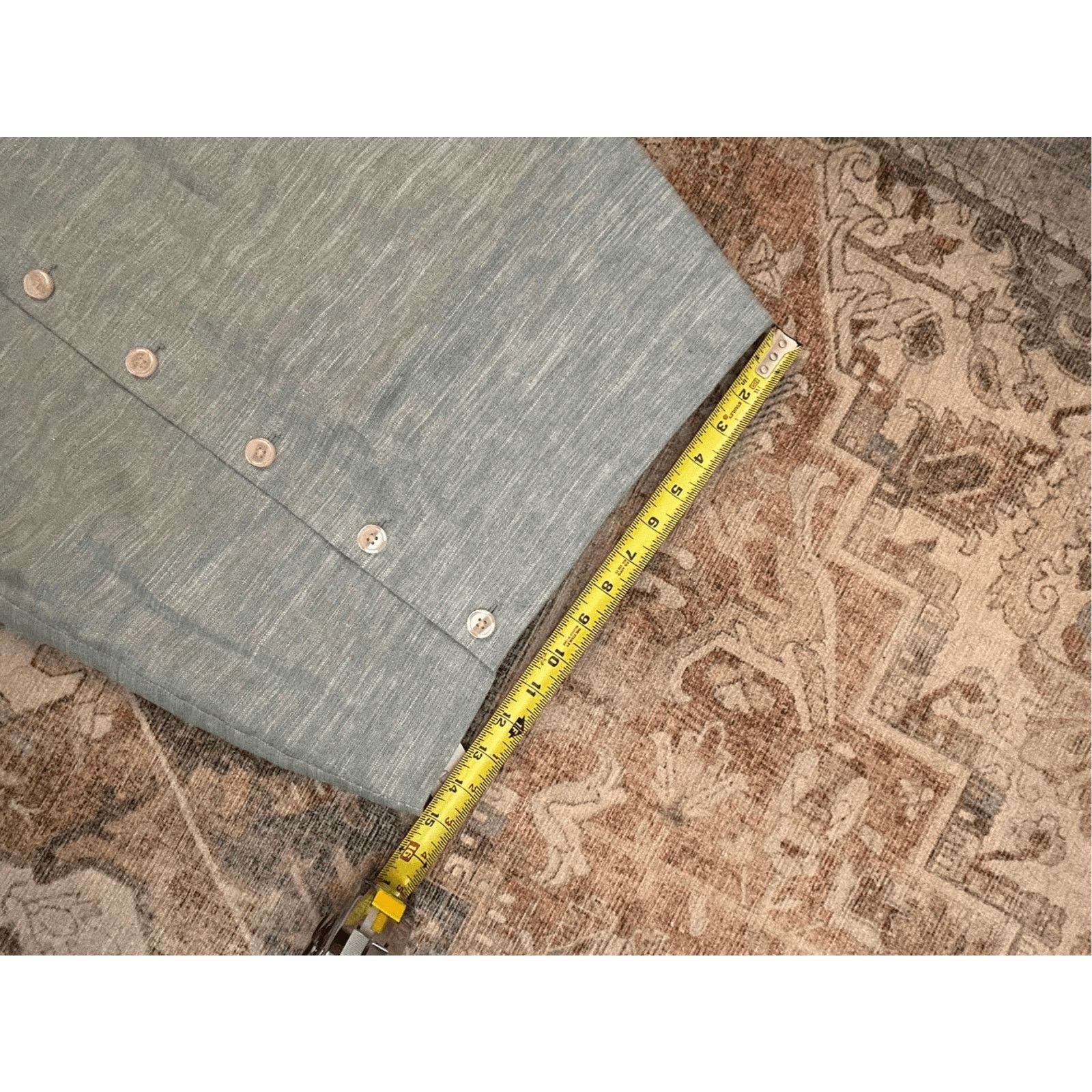 Loft LOFT Linen SEA BLUE W/ SILVER, Button, Mini Skirt, SIZE 8 Size 30" / US 8 / IT 44 - 3 Thumbnail