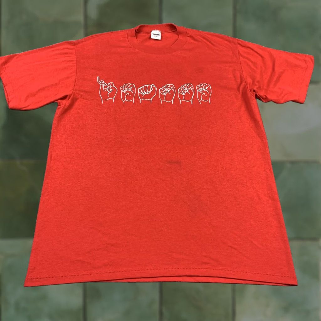 Vintage VINTAGE Wolf Sign Language T-Shirt Hawaii? Size US XL / EU 56 / 4 - 1 Thumbnail