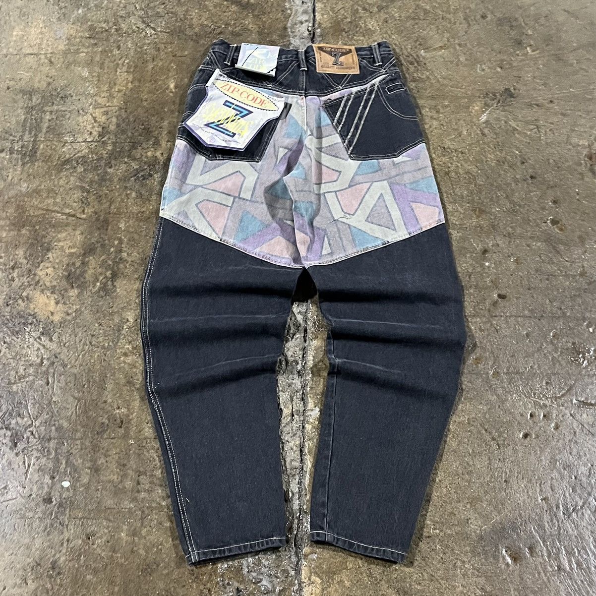 Cross Colours × Southpole × Vintage Crazy Vintage 90s Zip Code Jeans Skater Hip-Hop Style Unique Size US 32 / EU 48 - 1 Thumbnail