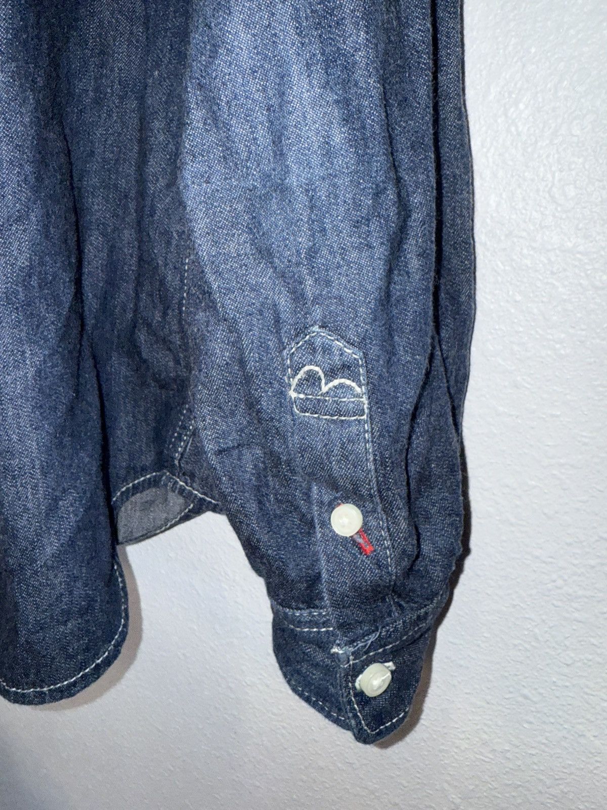 Evisu Vintage EVISU LONG SLEEVE JAPANESE DARK BLUE DENIM BUTTON UP Size US XL / EU 56 / 4 - 7 Thumbnail