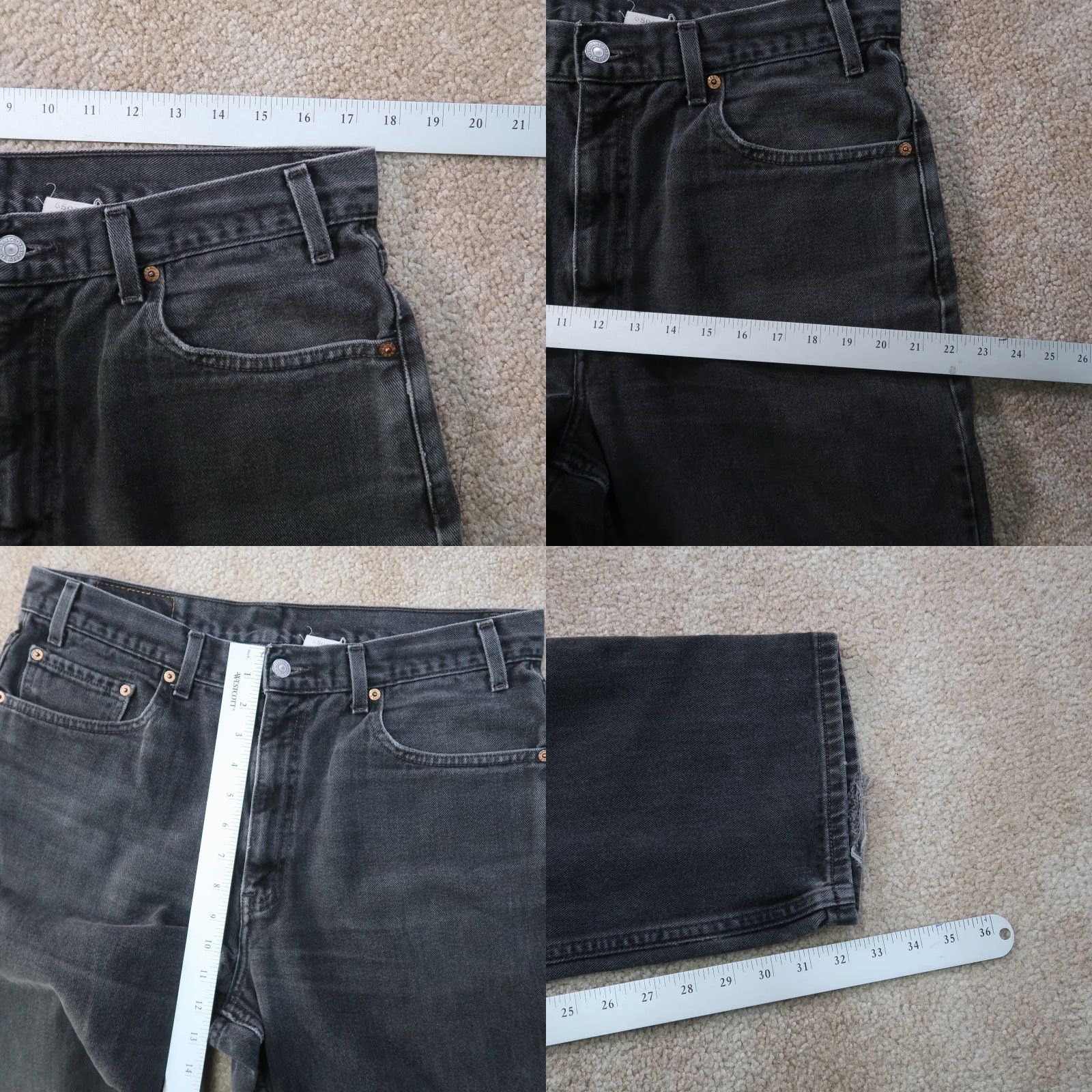 Levi's VINTAGE Levi's 550 Jeans Men's 36x34 Black Denim Relaxed Tapered 5-Pocket USA 2001 MEXICO Mens Size US 36 / EU 52 - 9 Thumbnail