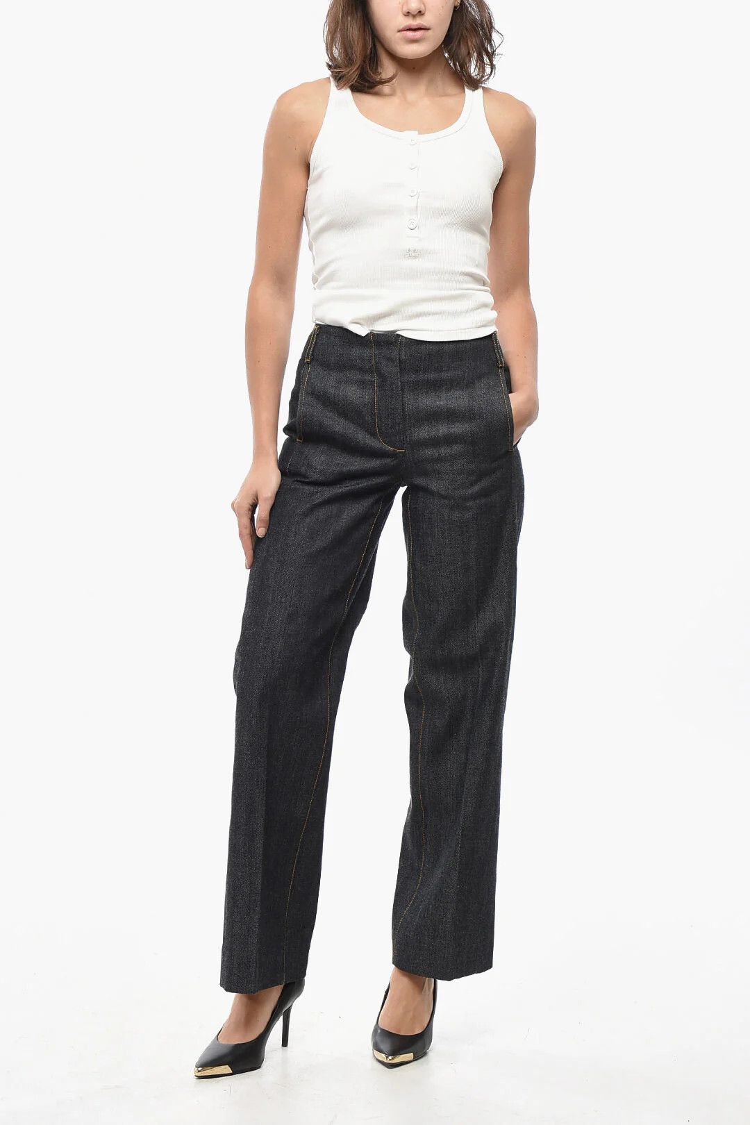 Tory Burch og1mm0426 4-Pocket Straight-Leg Jeans in Blue Size 27" / US 4 / IT 40 - 4 Thumbnail