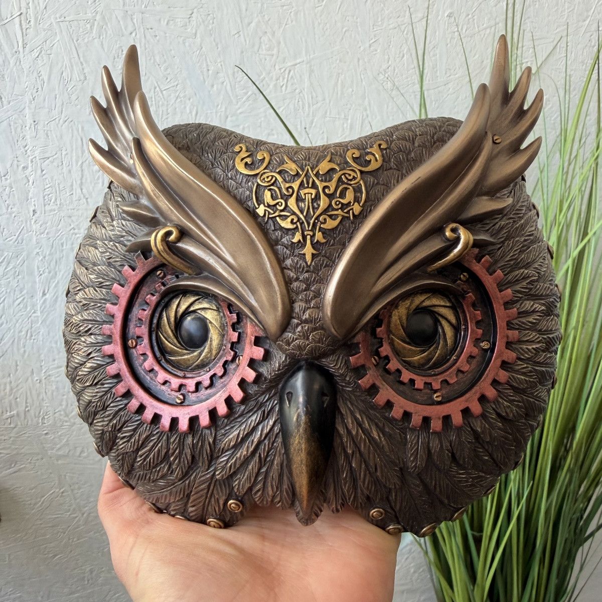 Other Bronze Owl Wall Mask Decor Steampunk Wisdom Sculpture Size ONE SIZE - 1 Thumbnail