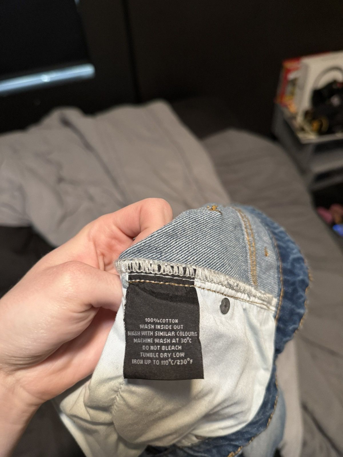 Other Men's Distressed Flared Denim Blue Light Wash Bleached Size US 30 / EU 46 - 4 Thumbnail