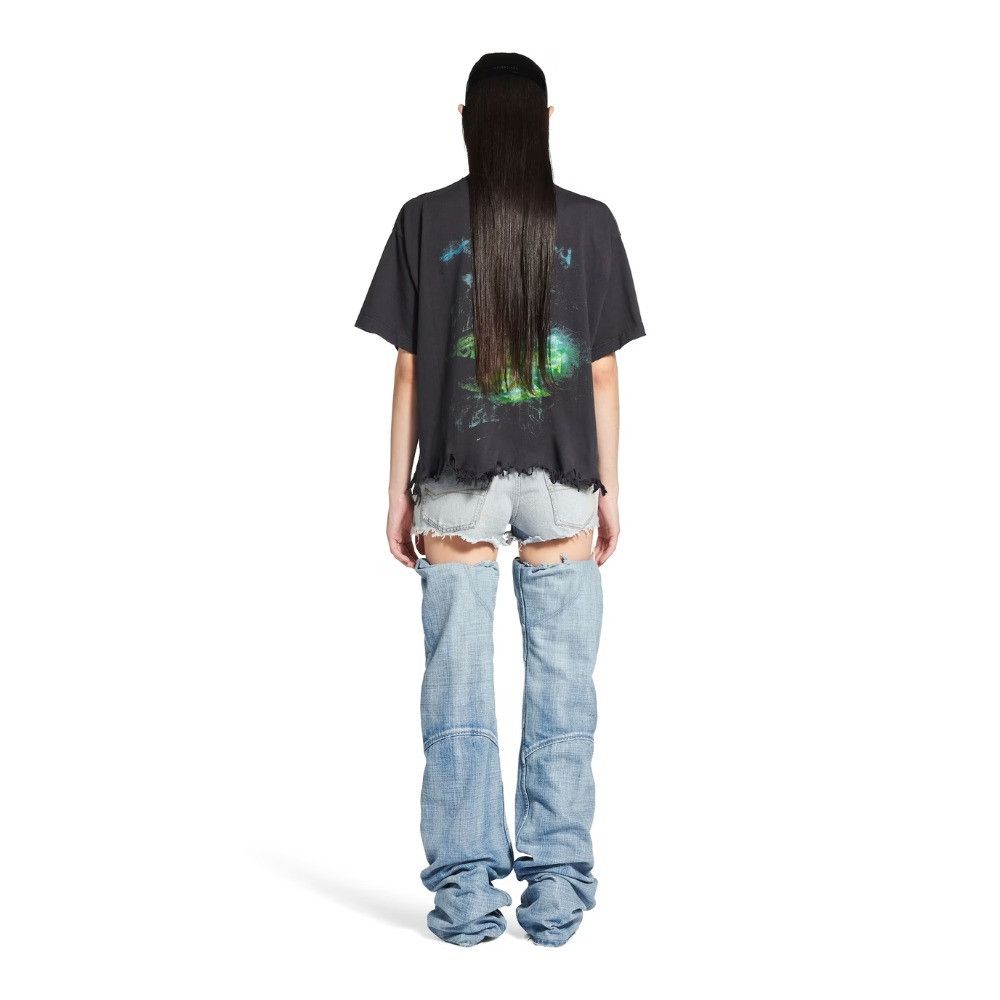 Balenciaga o1tr1nto0526 555 / DIY Imprint Cropped T-Shirt in Black Size S / US 4 / IT 40 - 4 Thumbnail