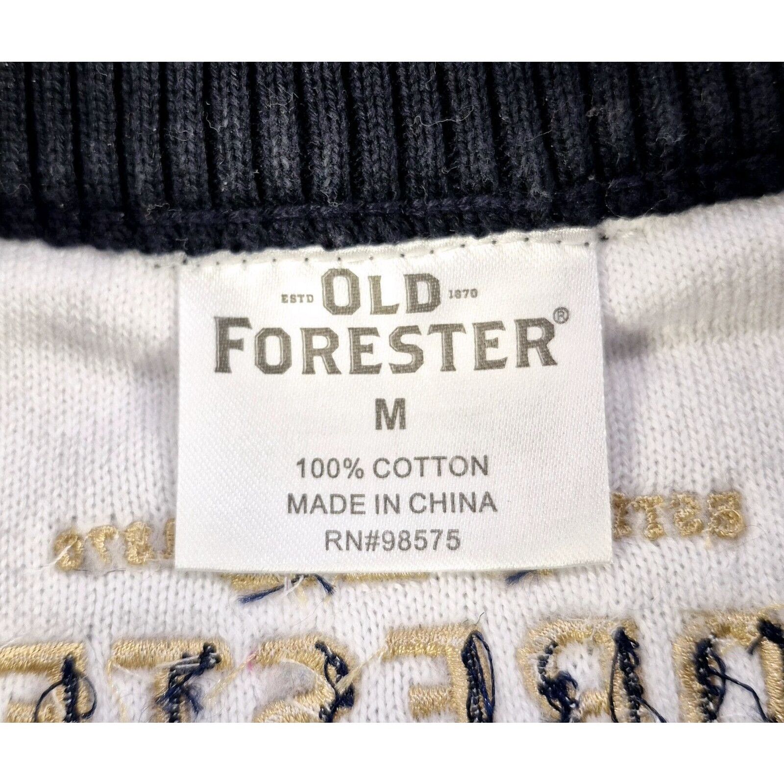(+)PEOPLE Old Forester Bourbon Ugly Christmas Sweater Blue Orange MED Size US M / EU 48-50 / 2 - 5 Thumbnail