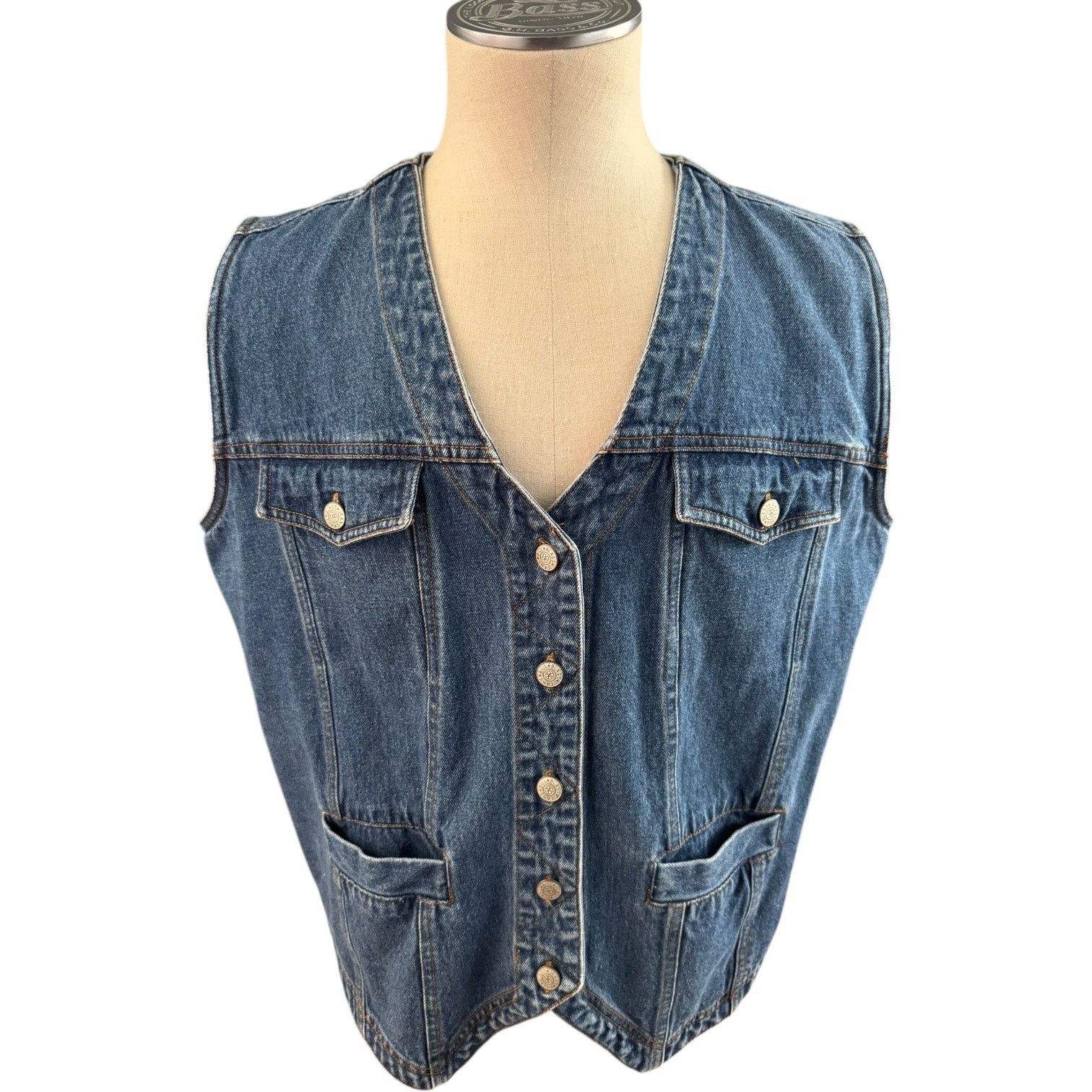 Vintage Vintage Bill Bass jean blue denim vest 1X Size XL / US 12-14 / IT 48-50 - 8 Thumbnail