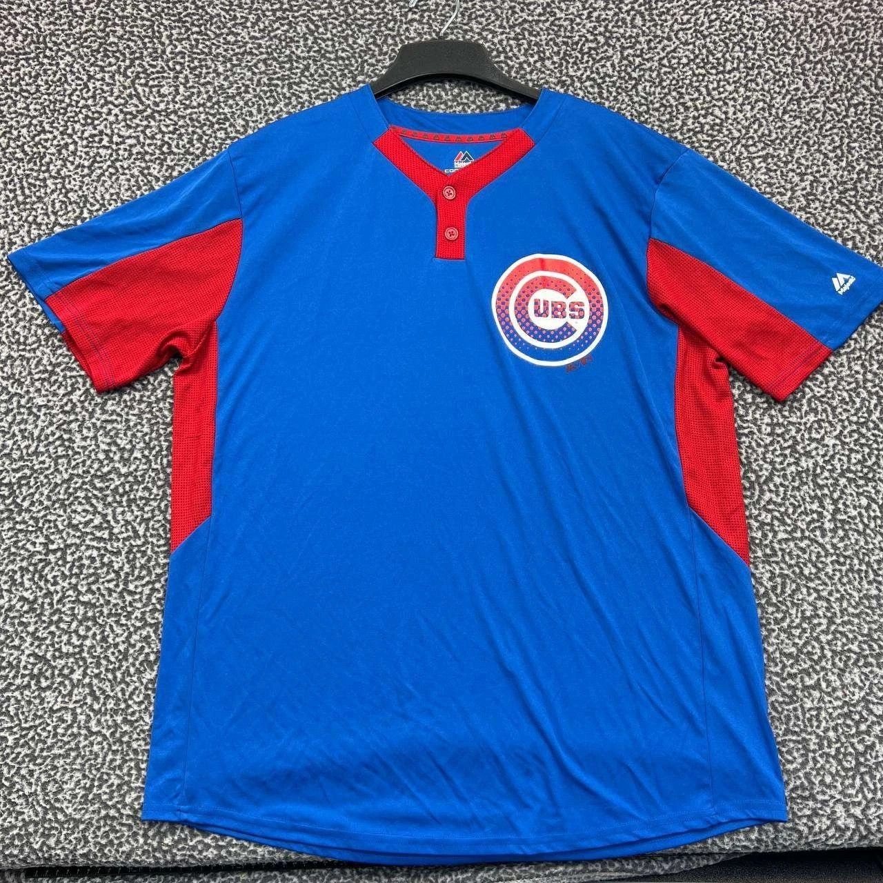 Majestic Chicago Cubs Shirt Men Blue Red Majestic Short Sleeve XL Size US XL / EU 56 / 4 - 1 Thumbnail