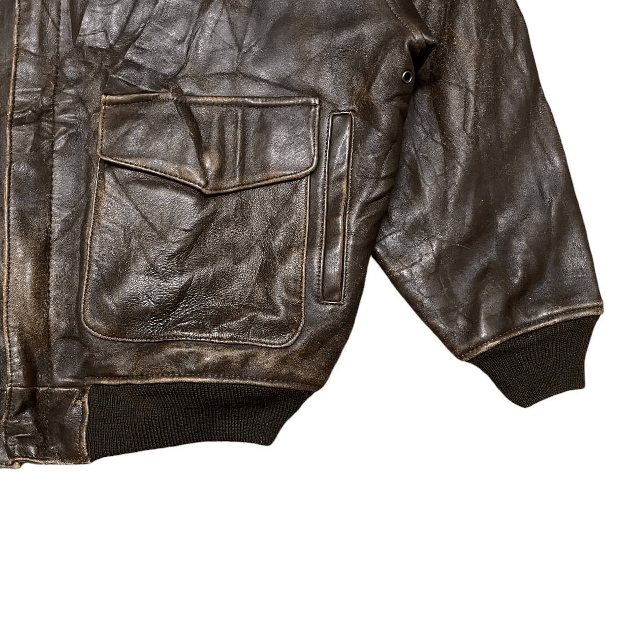 Leather Vintage Japanese Brand Bomber Leather Jacket A2 Size US L / EU 52-54 / 3 - 4 Thumbnail