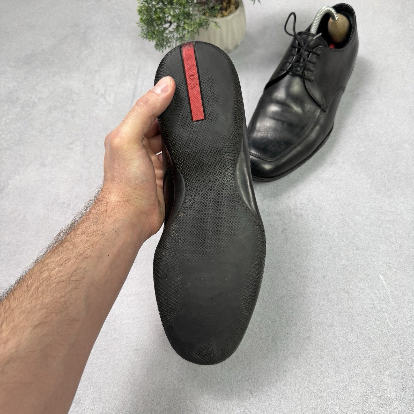 Prada Prada 1217 Black Leather Men's Shoes Casual Size 8 US 9 Size US 9 / EU 42 - 12 Thumbnail