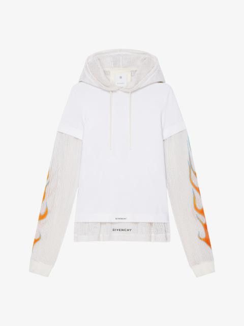 Givenchy o1gr1nt0125 Jersey & Mesh All-In-One Hoodie in White Size US XS / EU 42 / 0 - 1 Thumbnail