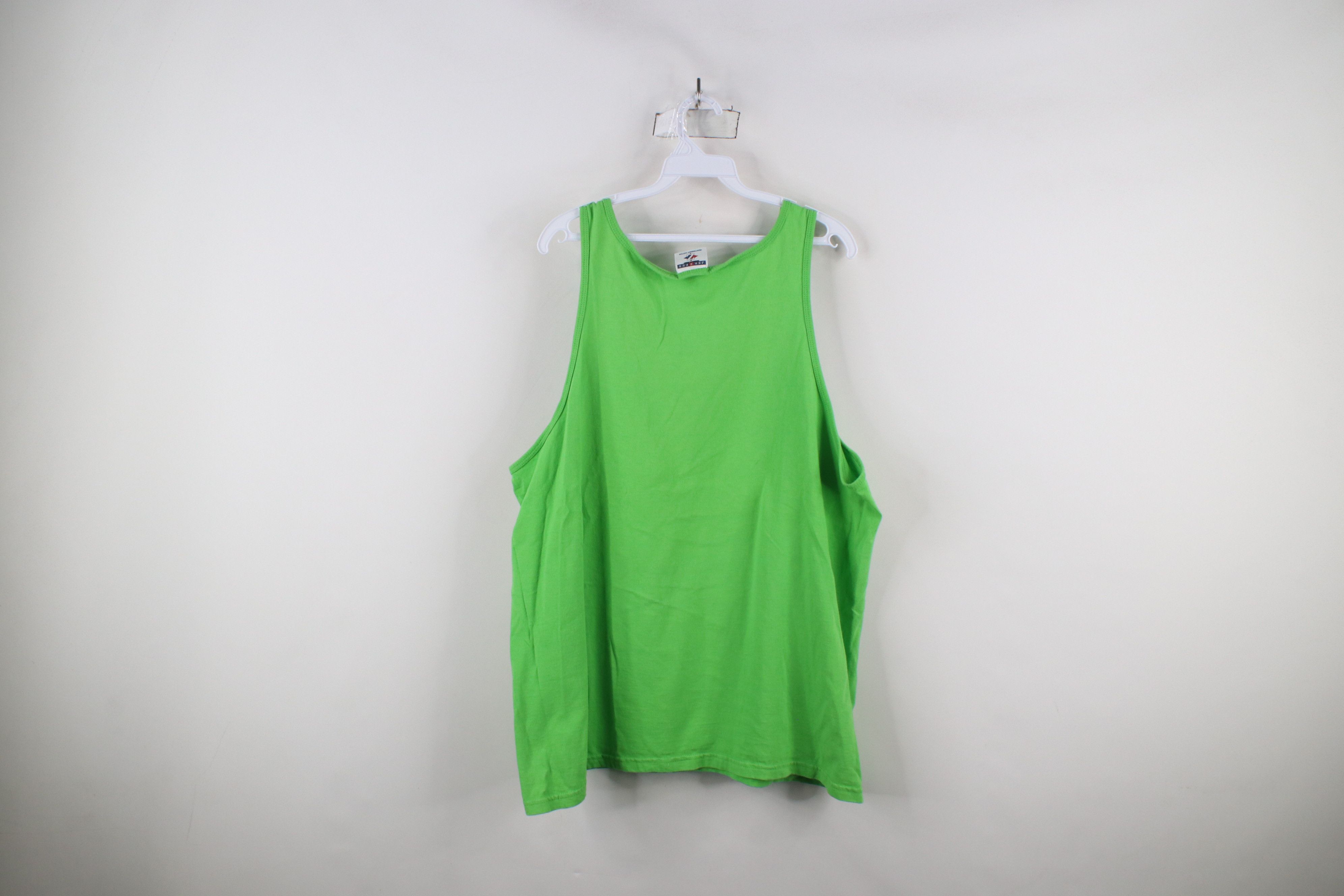 Vintage Vintage 90s Streetwear Tank Top T-Shirt Lime Green Cotton Size US L / EU 52-54 / 3 - 7 Thumbnail