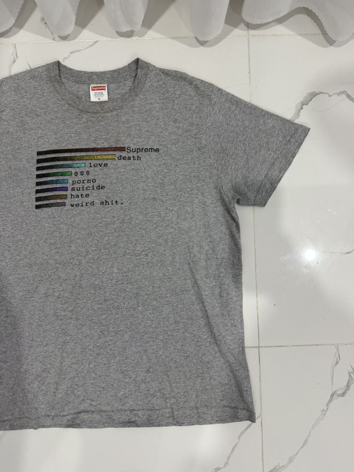 Supreme 00’s SUPREME DEATH LOVE RARE Y2K TEE CRAZY PRINT Size US M / EU 48-50 / 2 - 6 Thumbnail