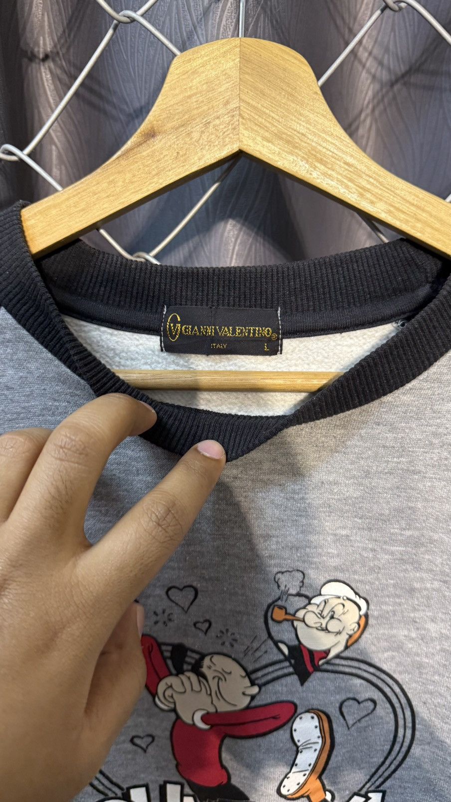 Gianni Valentino VINTAGE GIANNI VALENTINO X POPEYE OLIVE OYL CREWNECK Size US L / EU 52-54 / 3 - 6 Thumbnail