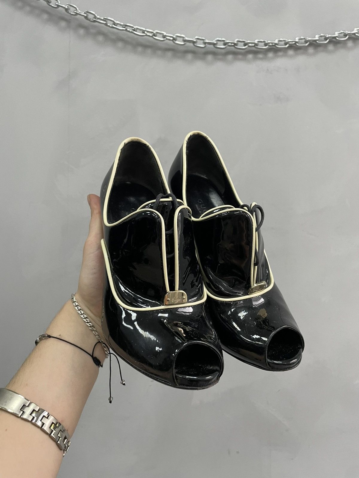 Gucci Rare Gucci heel 2000s leather boots shoes 👞 Size US 6 / IT 36 - 1 Thumbnail