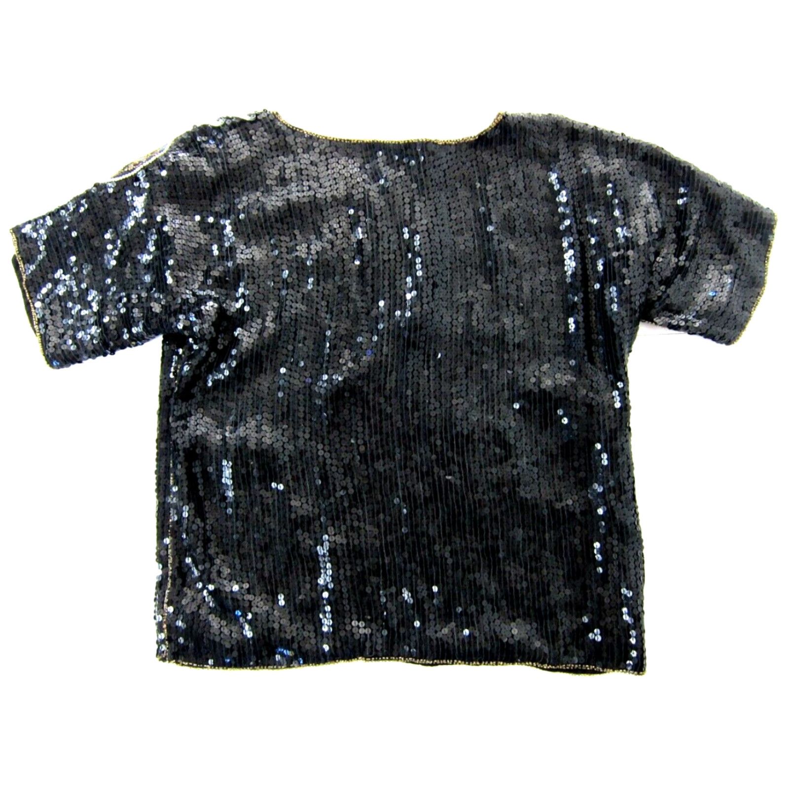 Joseph VINTAGE Joseph Le Bon Blouse Tunic Cross Silk 100% Black Silver Gold Beaded M Women Size M / US 6-8 / IT 42-44 - 2 Thumbnail