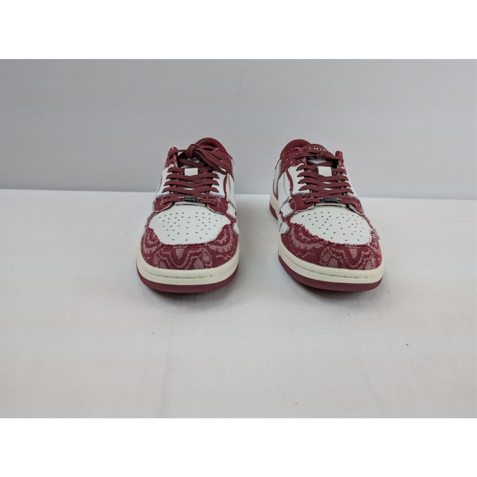 Amiri o1rshd1 Bandana Denim Skeleton Top Low Sneakers in Burgundy Size US 11 / EU 44 - 10 Thumbnail