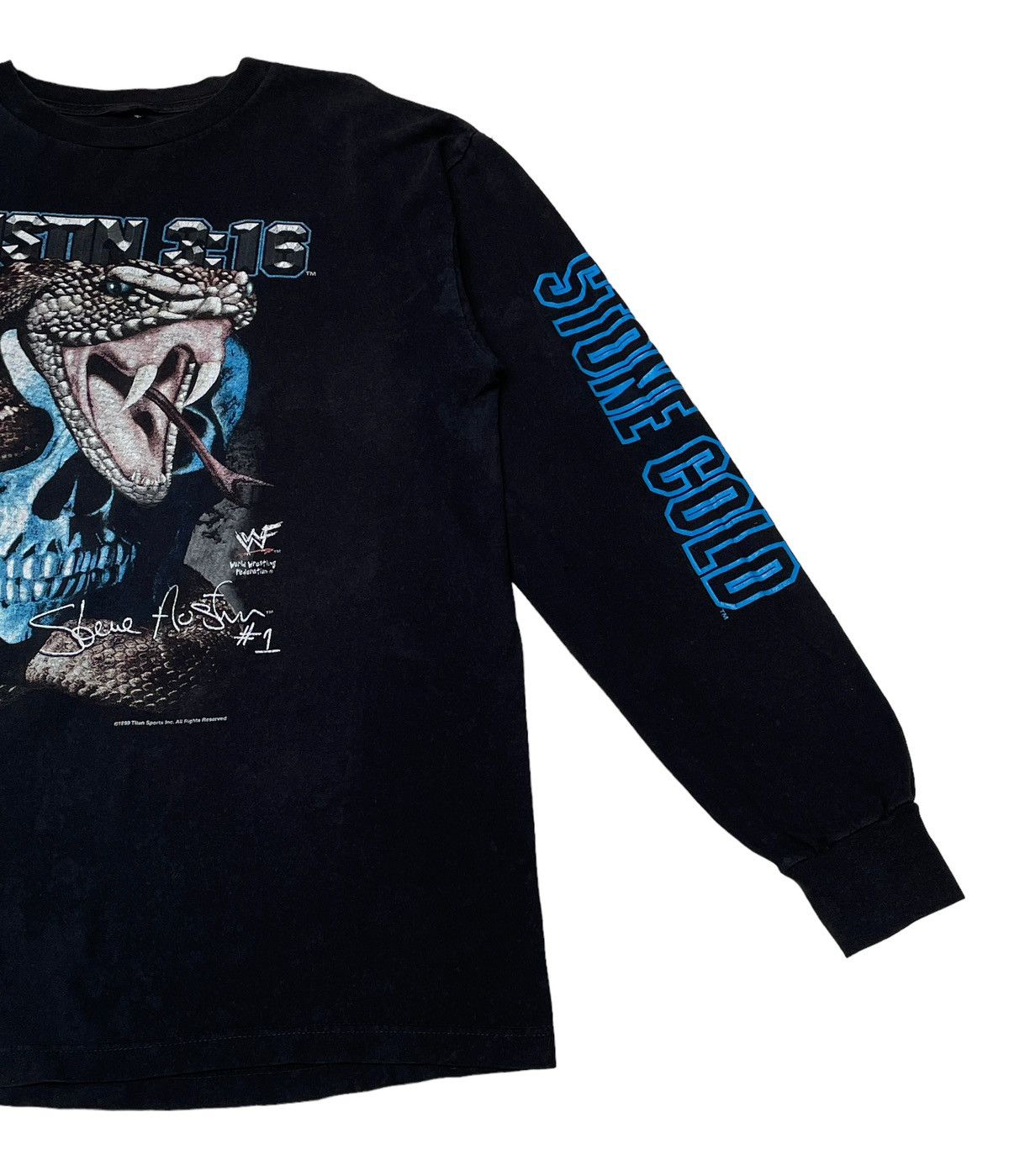 Vintage Vintage WWF Wrestling Stone Cold T-Shirt 1990s Size US XL / EU 56 / 4 - 4 Thumbnail
